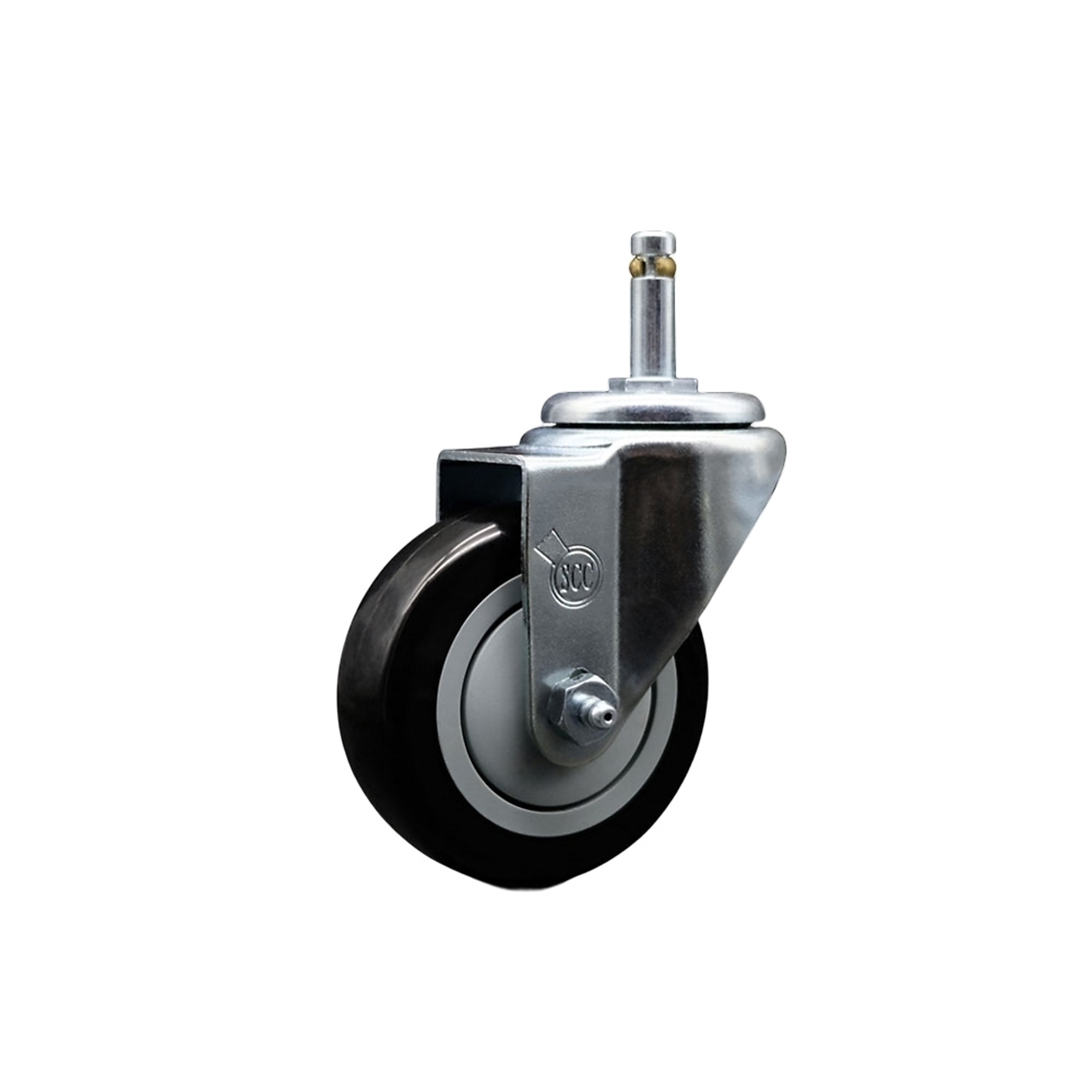 Service Caster, 3 1/2Inch x 1 1/4Inch Stem Caster, Wheel Diameter 3.5 in, Caster Type Swivel, Package (qty.) 1, Model SCC-GR20S3514-PPUB-BLK-716138