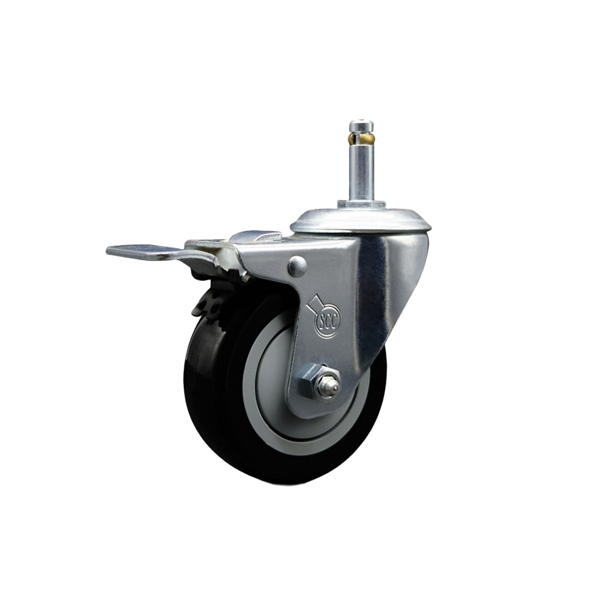 Service Caster, 3 1/2Inch x 1 1/4Inch Stem Caster, Wheel Diameter 3.5 in, Caster Type Swivel, Package (qty.) 1, Model SCC-GRTTL20S3514-PPUB-BLK-716138