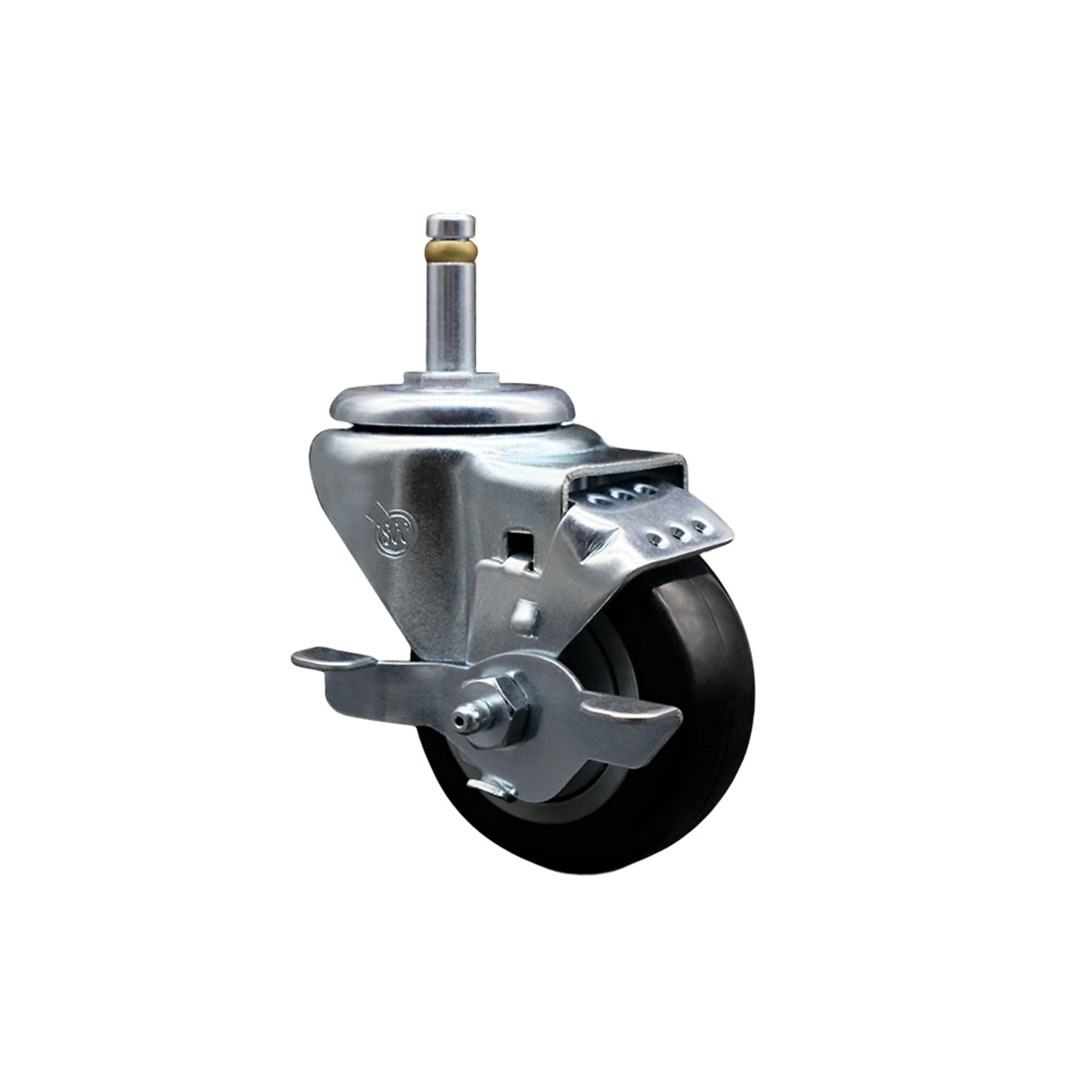 Service Caster, 3Inch x 1 1/4Inch Stem Caster, Wheel Diameter 3 in, Caster Type Swivel, Package (qty.) 1, Model SCC-GR20S314-PPUB-BLK-TLB-716138