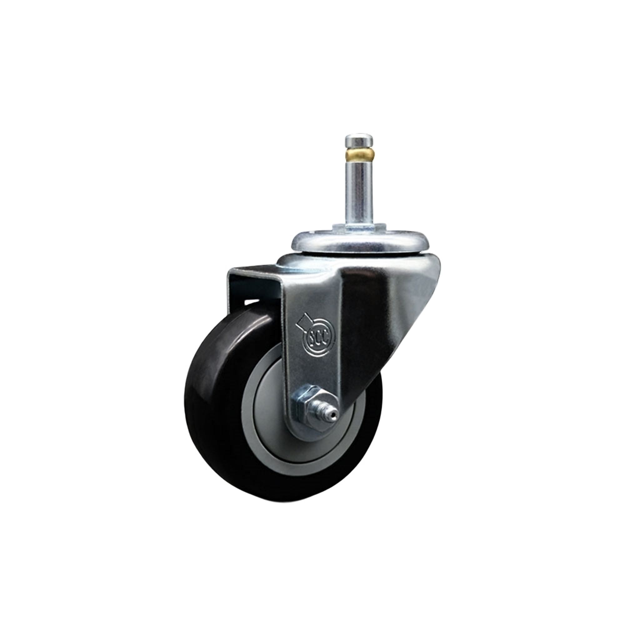 Service Caster, 3Inch x 1 1/4Inch Stem Caster, Wheel Diameter 3 in, Caster Type Swivel, Package (qty.) 1, Model SCC-GR20S314-PPUB-BLK-716138