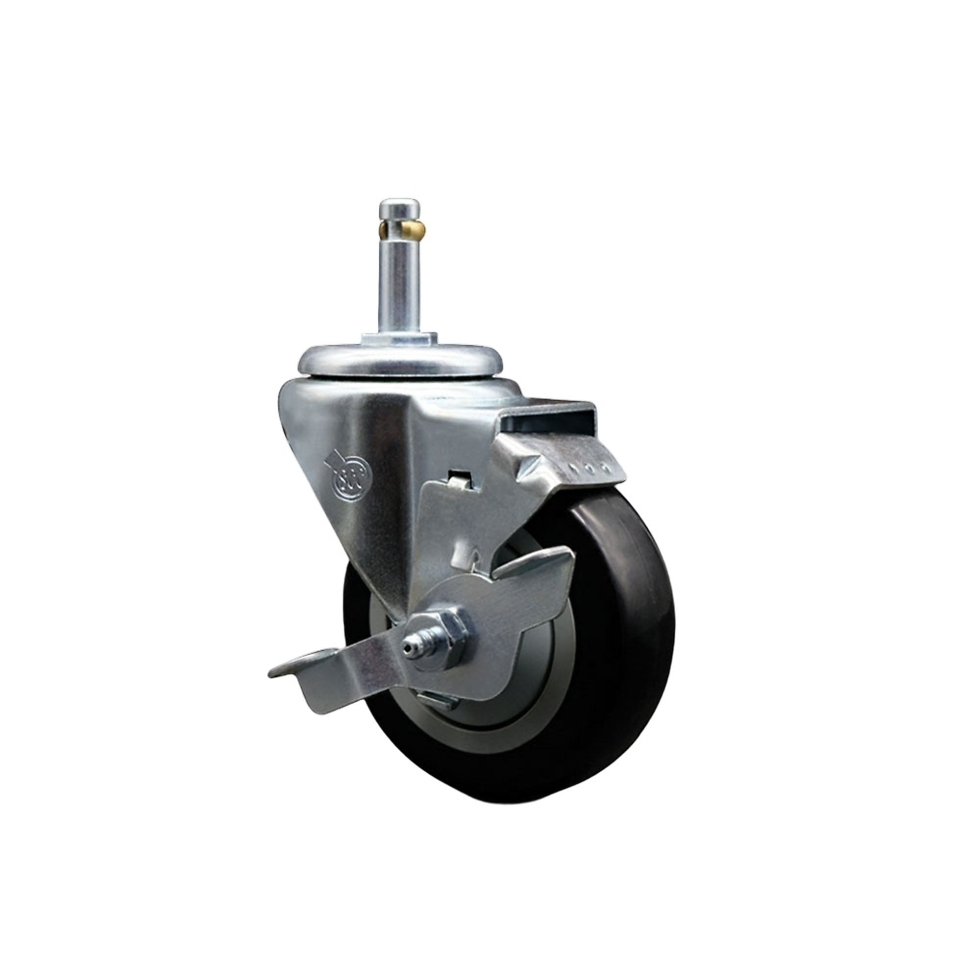 Service Caster, 3 1/2Inch x 1 1/4Inch Stem Caster, Wheel Diameter 3.5 in, Caster Type Swivel, Package (qty.) 1, Model SCC-GR20S3514-PPUB-BLK-TLB-