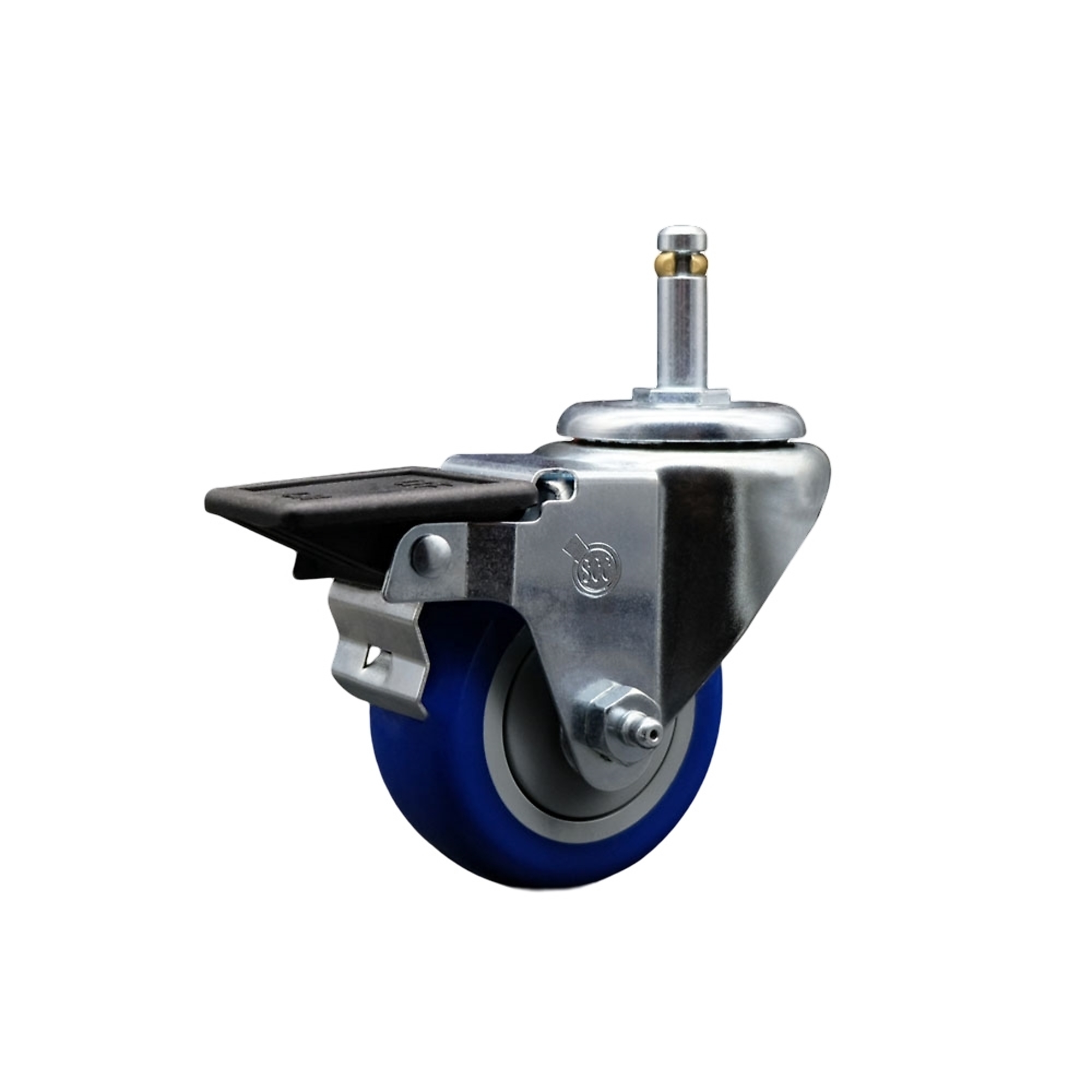 Service Caster, 3Inch x 1 1/4Inch Stem Caster, Wheel Diameter 3 in, Caster Type Swivel, Package (qty.) 1, Model SCC-GR20S314-PPUB-BLUE-PLB-716138