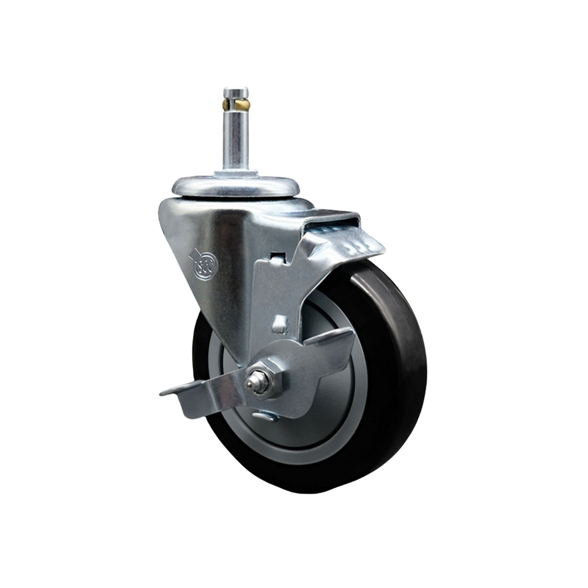 Service Caster, 4Inch x 1 1/4Inch Stem Caster, Wheel Diameter 4 in, Caster Type Swivel, Package (qty.) 1, Model SCC-GR20S414-PPUB-BLK-TLB-716138