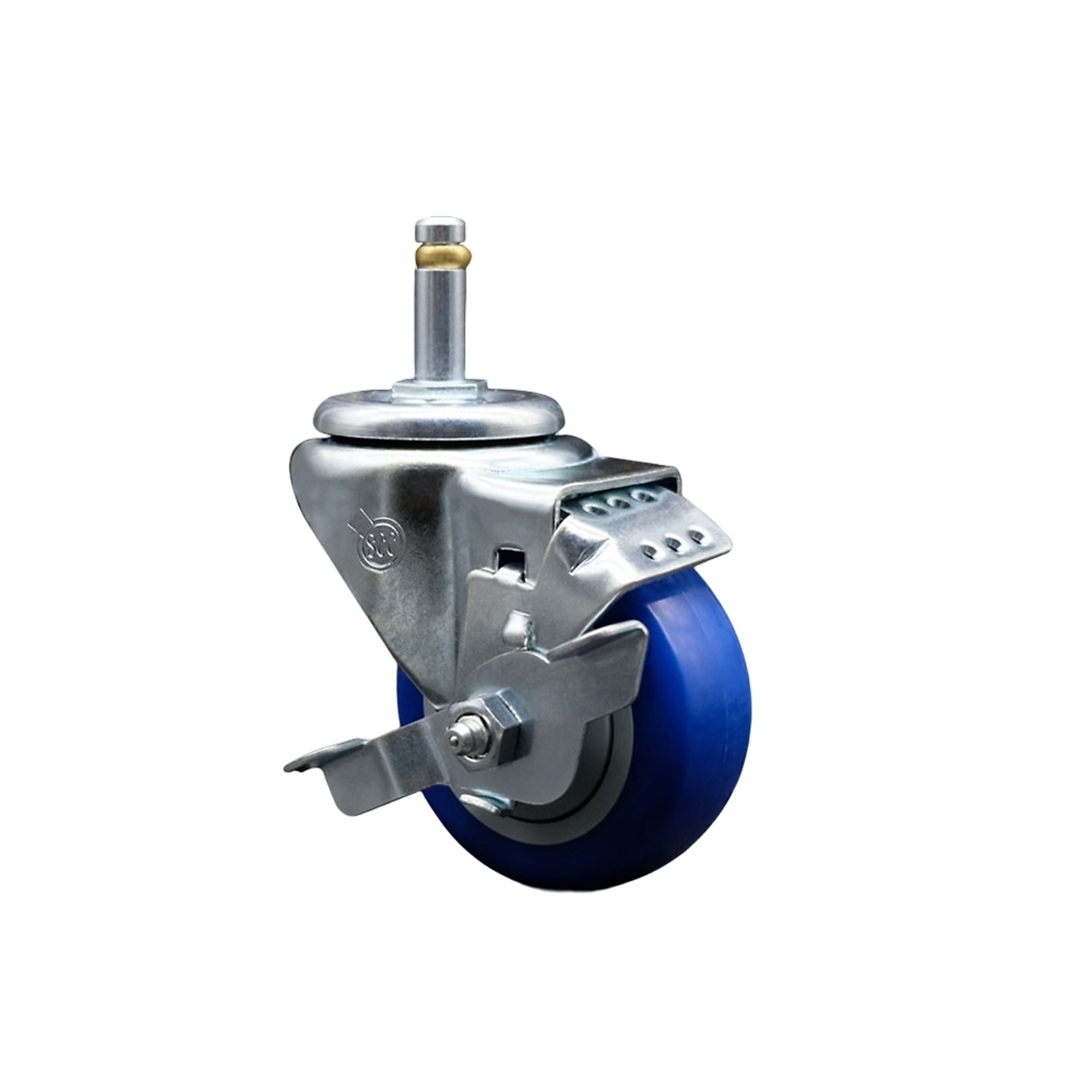 Service Caster, 3Inch x 1 1/4Inch Stem Caster, Wheel Diameter 3 in, Caster Type Swivel, Package (qty.) 1, Model SCC-GR20S314-PPUB-BLUE-TLB-716138