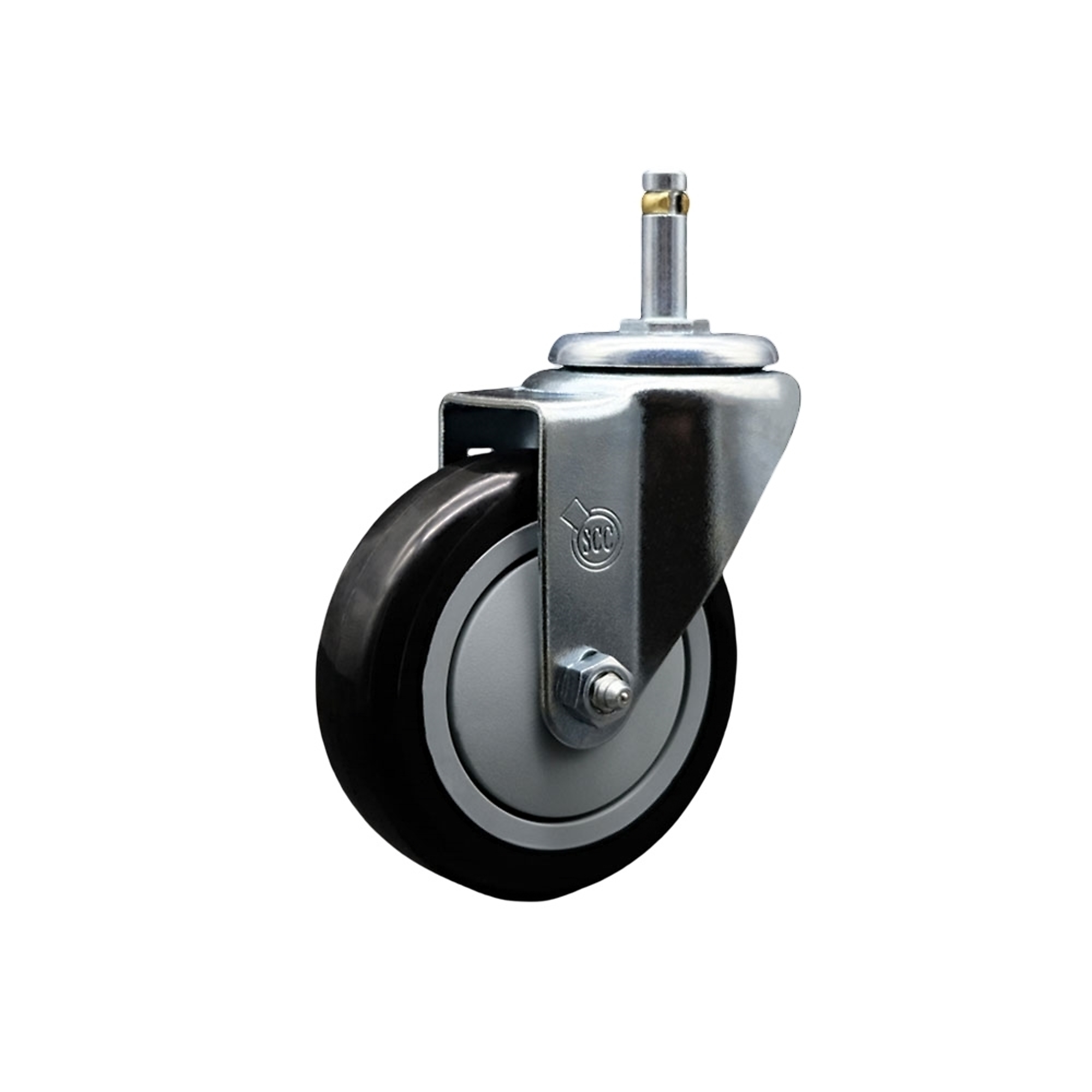 Service Caster, 4Inch x 1 1/4Inch Stem Caster, Wheel Diameter 4 in, Caster Type Swivel, Package (qty.) 1, Model SCC-GR20S414-PPUB-BLK-716138