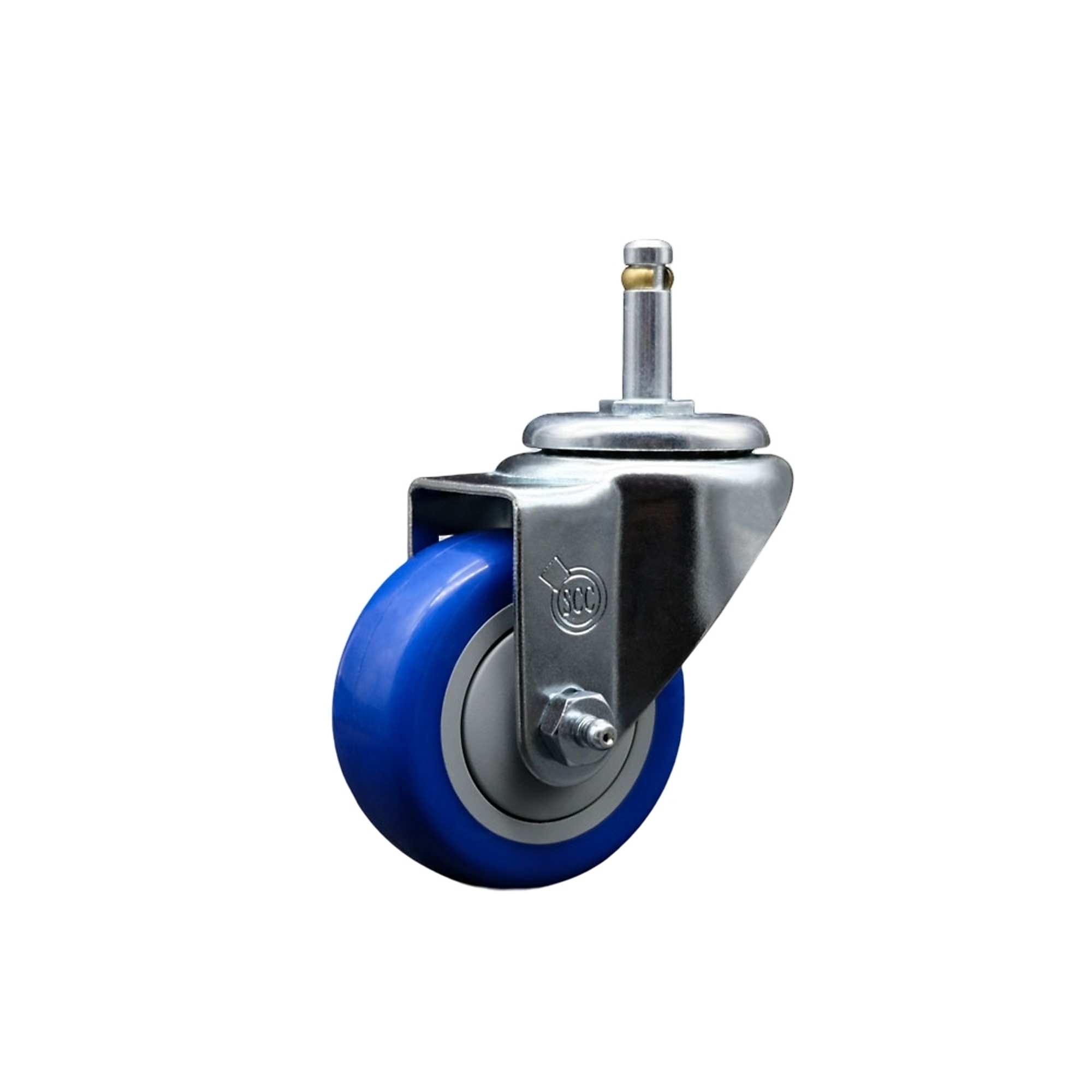 Service Caster, 3Inch x 1 1/4Inch Stem Caster, Wheel Diameter 3 in, Caster Type Swivel, Package (qty.) 1, Model SCC-GR20S314-PPUB-BLUE-716138