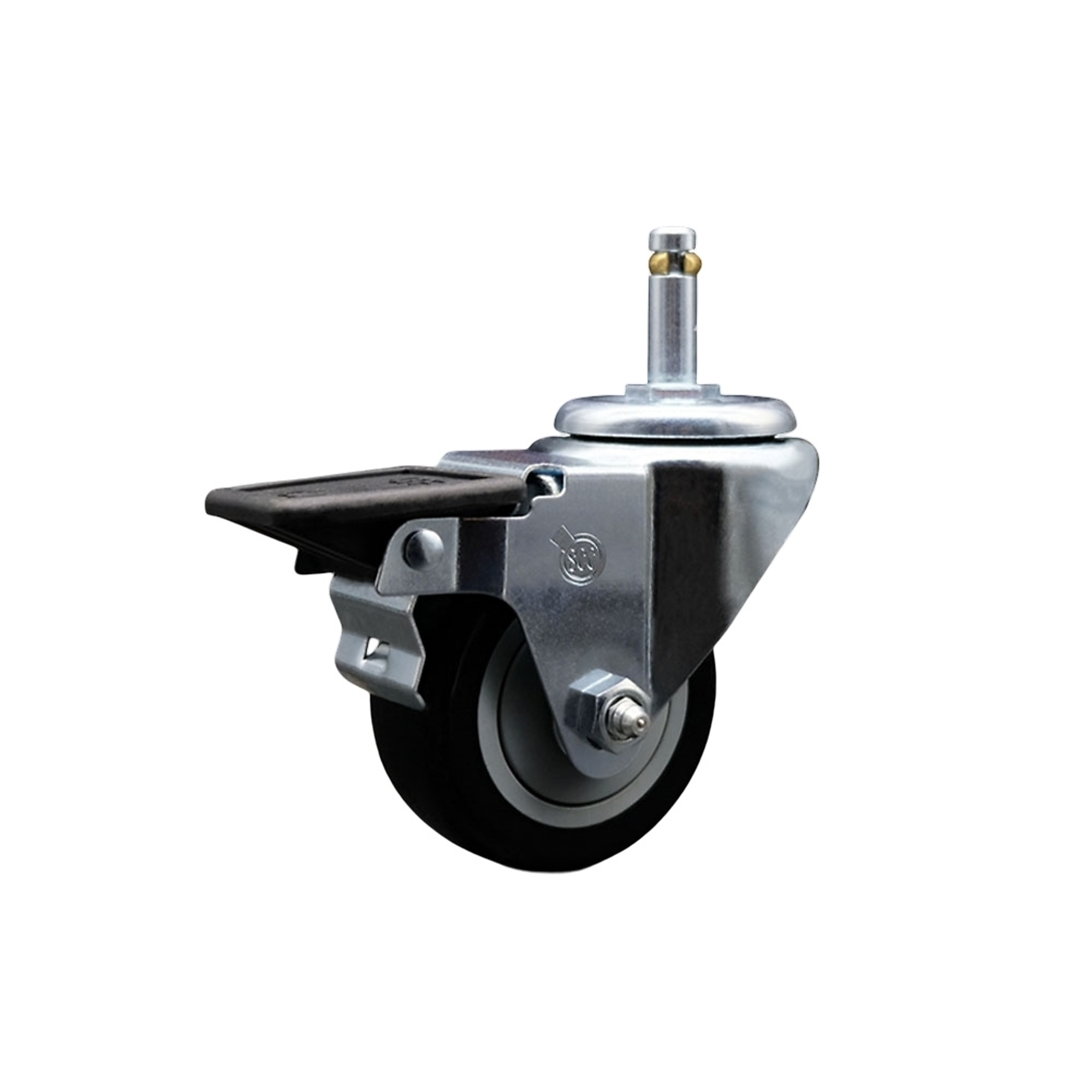 Service Caster, 3Inch x 1 1/4Inch Stem Caster, Wheel Diameter 3 in, Caster Type Swivel, Package (qty.) 1, Model SCC-GR20S314-PPUB-BLK-PLB-716138