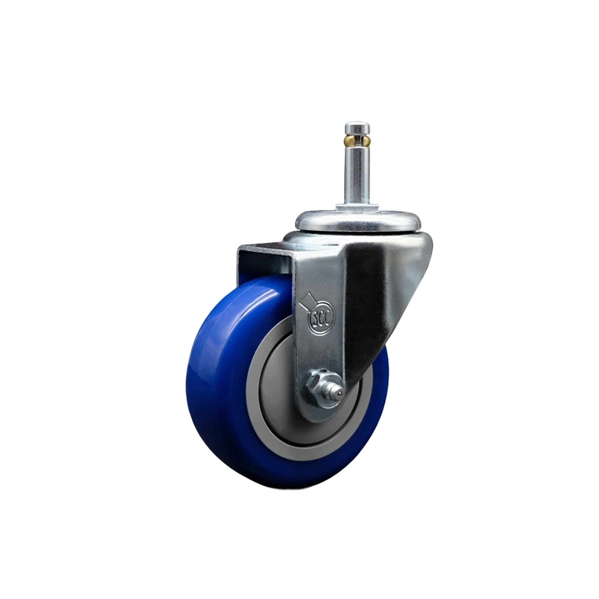 Service Caster, 3 1/2Inch x 1 1/4Inch Stem Caster, Wheel Diameter 3.5 in, Caster Type Swivel, Package (qty.) 1, Model SCC-GR20S3514-PPUB-BLUE-716138