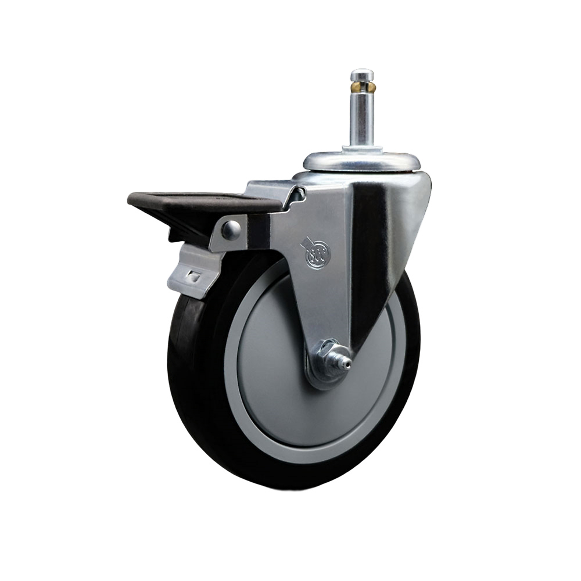 Service Caster, 5Inch x 1 1/4Inch Stem Caster, Wheel Diameter 5 in, Caster Type Swivel, Package (qty.) 1, Model SCC-GR20S514-PPUB-BLK-PLB-716138