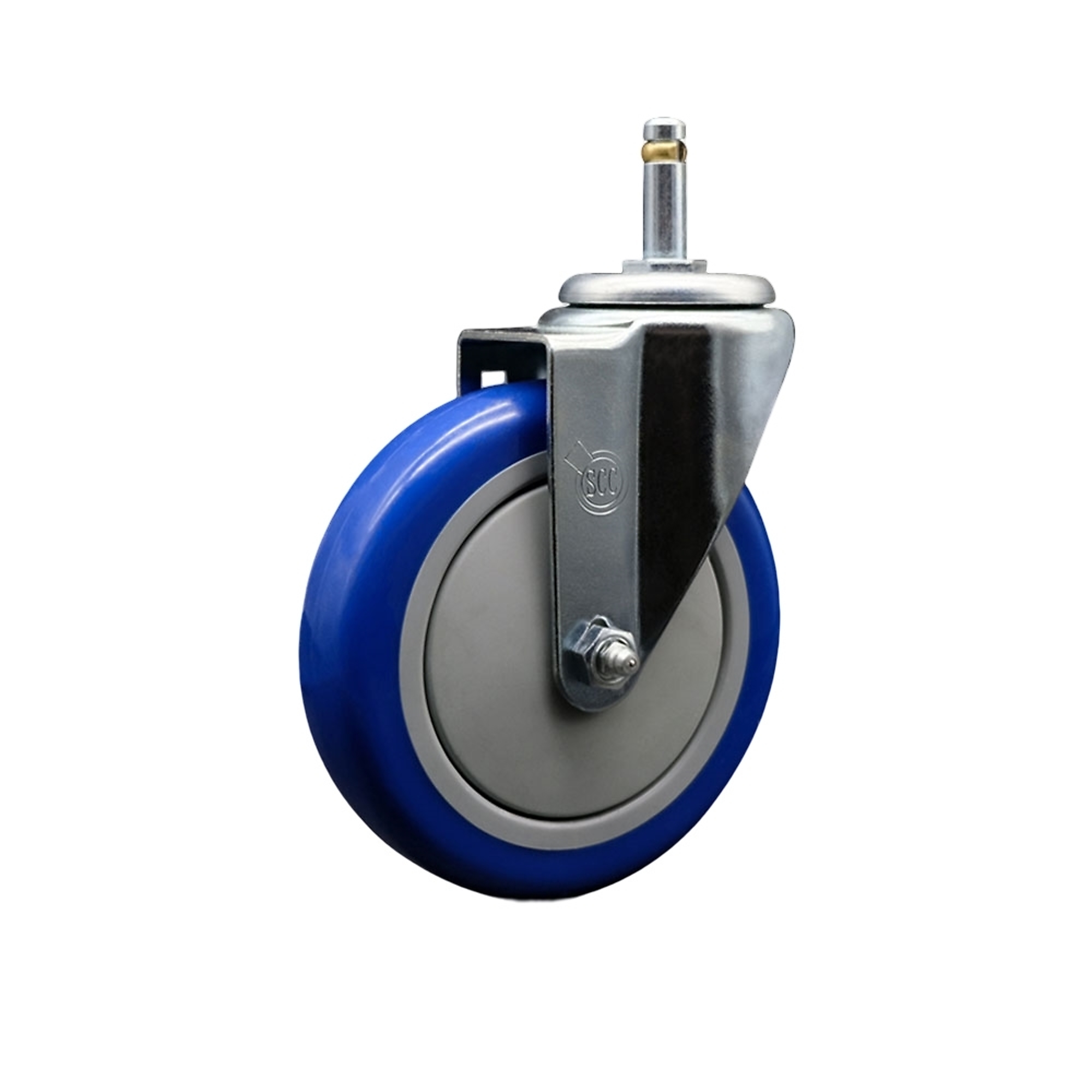 Service Caster, 5Inch x 1 1/4Inch Stem Caster, Wheel Diameter 5 in, Caster Type Swivel, Package (qty.) 1, Model SCC-GR20S514-PPUB-BLUE-716138