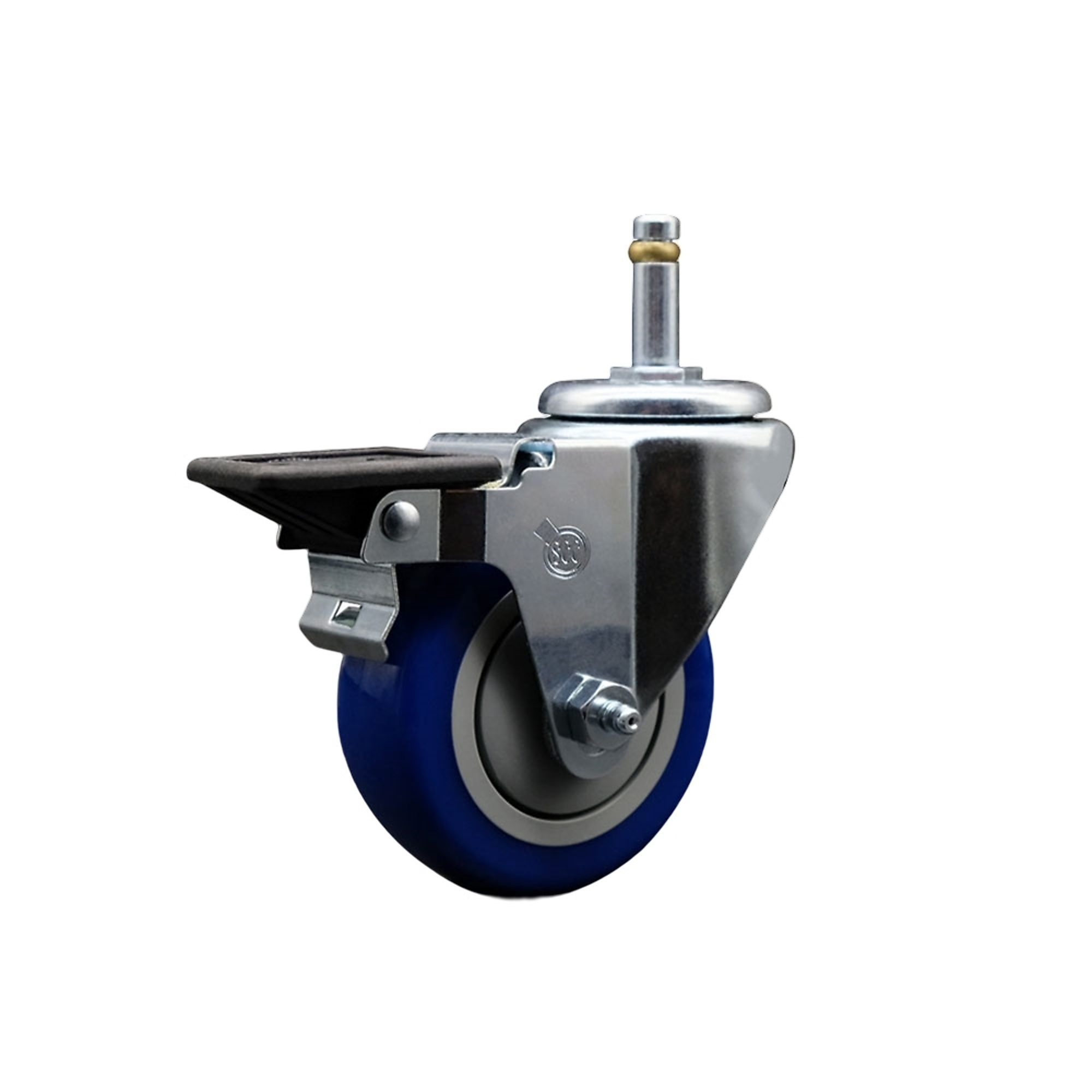 Service Caster, 3 1/2Inch x 1 1/4Inch Stem Caster, Wheel Diameter 3.5 in, Caster Type Swivel, Package (qty.) 1, Model SCC-GR20S3514-PPUB-BLUE-PLB-