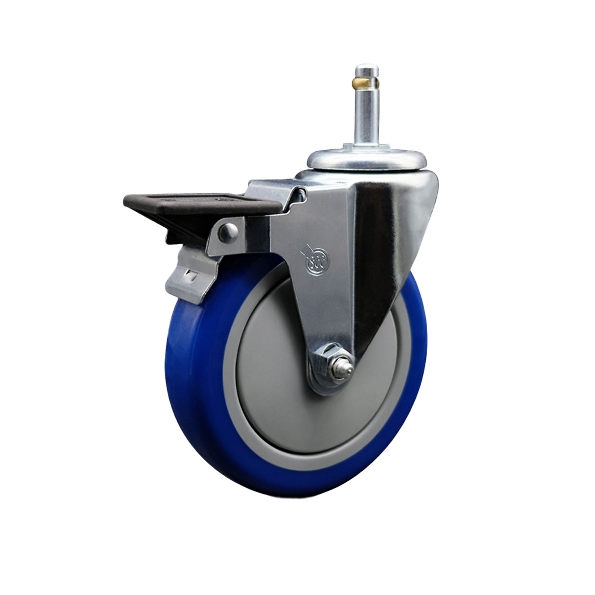 Service Caster, 5Inch x 1 1/4Inch Stem Caster, Wheel Diameter 5 in, Caster Type Swivel, Package (qty.) 1, Model SCC-GR20S514-PPUB-BLUE-PLB-716138