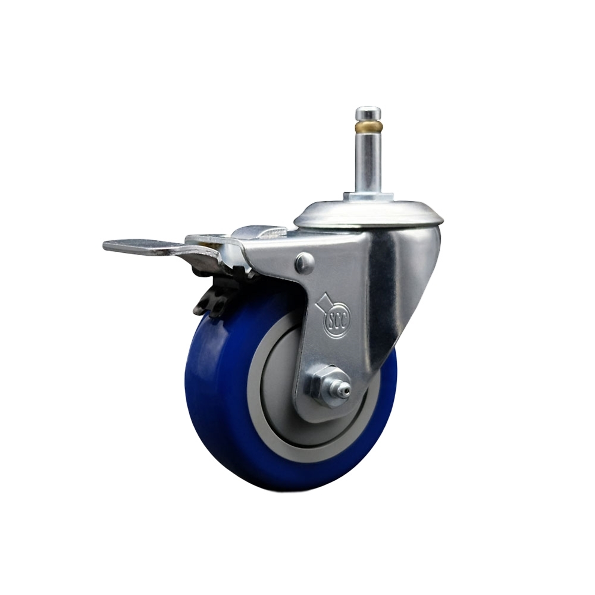 Service Caster, 3 1/2Inch x 1 1/4Inch Stem Caster, Wheel Diameter 3.5 in, Caster Type Swivel, Package (qty.) 1, Model SCC-GRTTL20S3514-PPUB-BLUE-