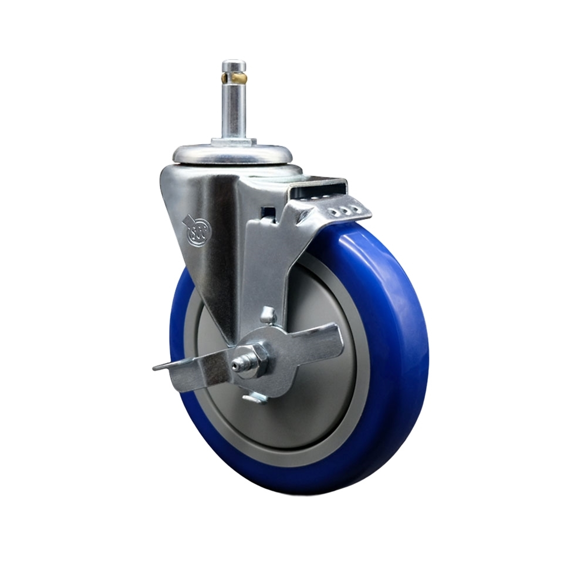 Service Caster, 5Inch x 1 1/4Inch Stem Caster, Wheel Diameter 5 in, Caster Type Swivel, Package (qty.) 1, Model SCC-GR20S514-PPUB-BLUE-TLB-716138