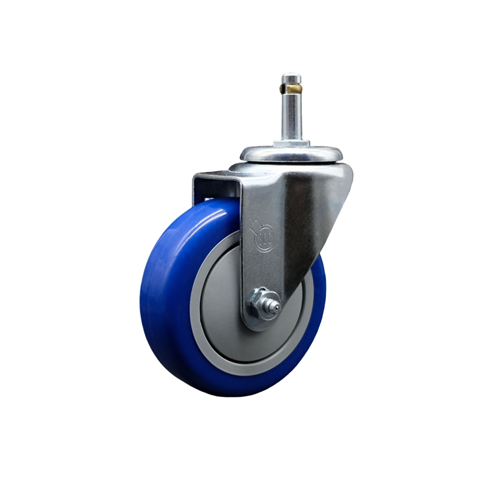 Service Caster, 4Inch x 1 1/4Inch Stem Caster, Wheel Diameter 4 in, Caster Type Swivel, Package (qty.) 1, Model SCC-GR20S414-PPUB-BLUE-716138