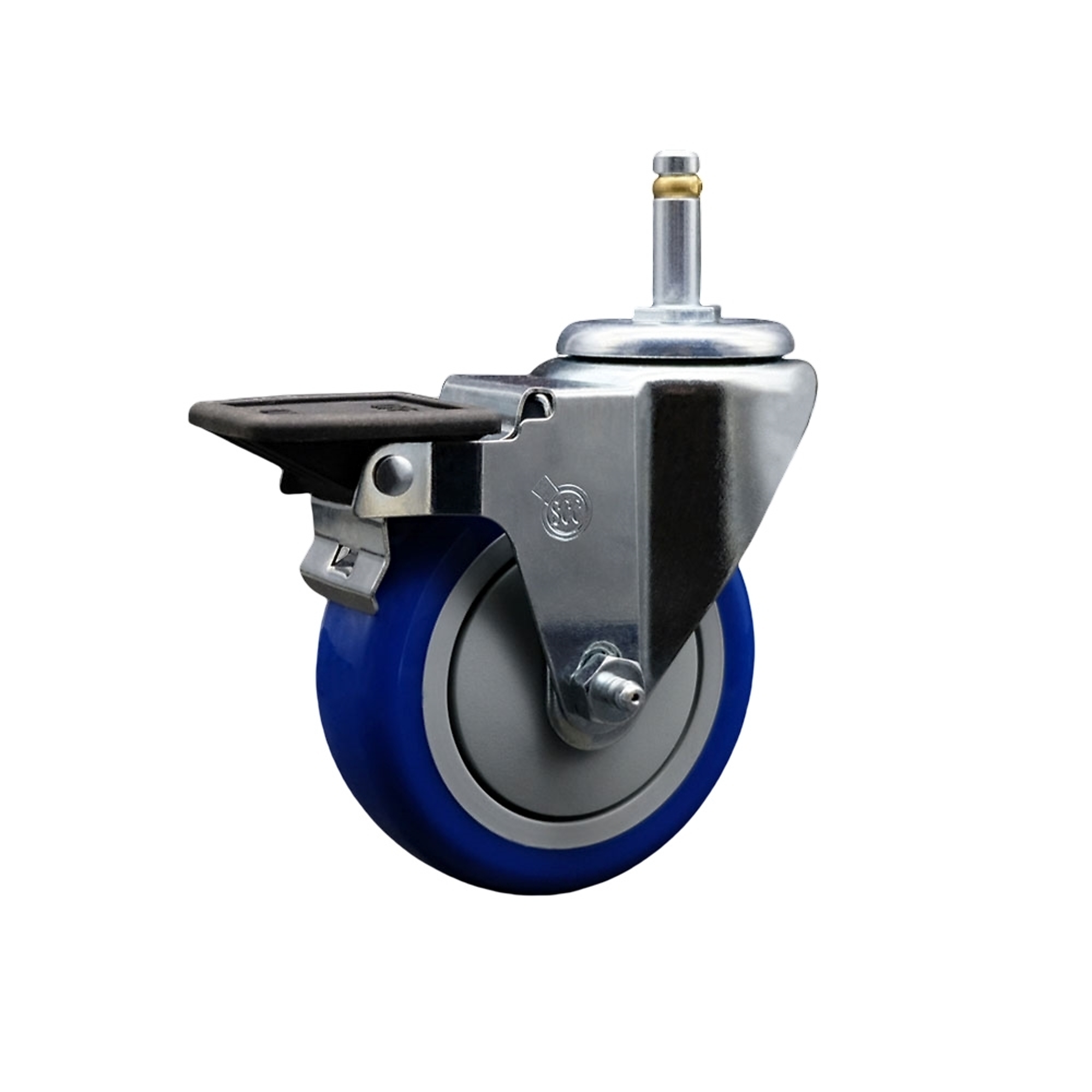 Service Caster, 4Inch x 1 1/4Inch Stem Caster, Wheel Diameter 4 in, Caster Type Swivel, Package (qty.) 1, Model SCC-GR20S414-PPUB-BLUE-PLB-716138