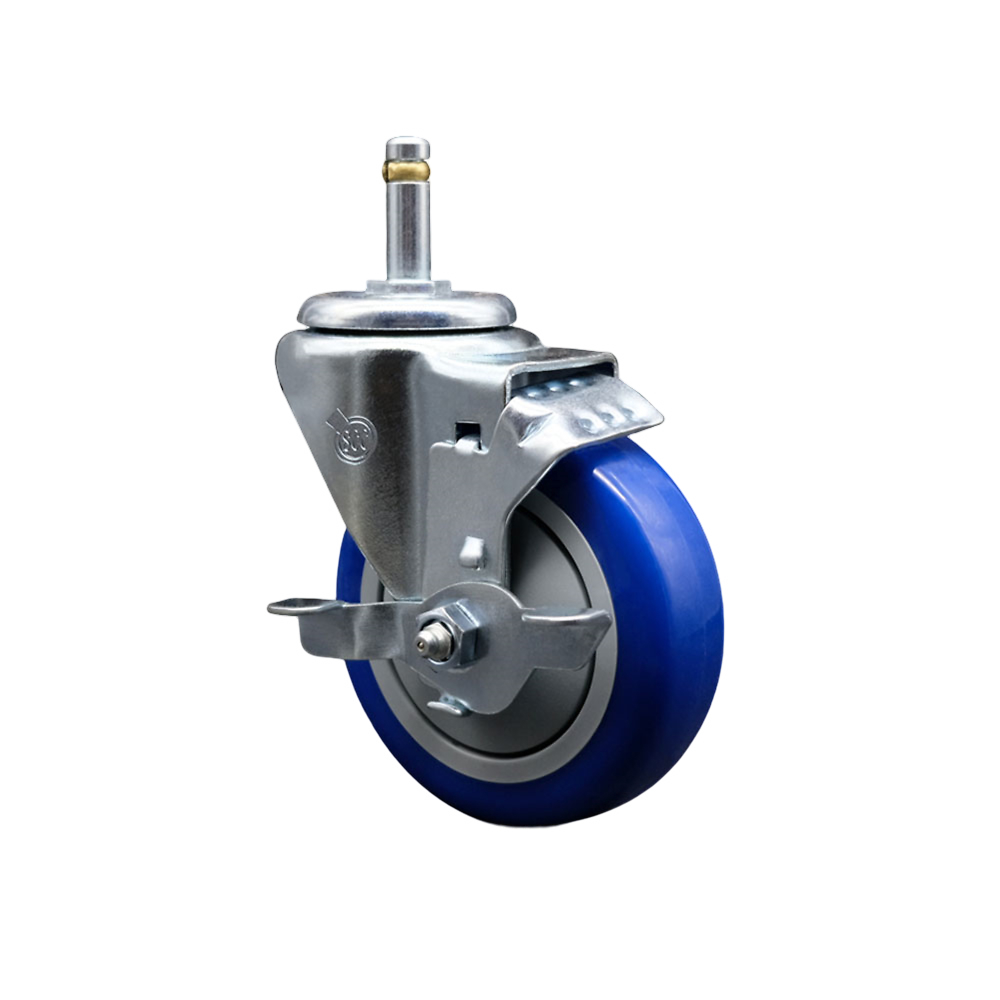 Service Caster, 4Inch x 1 1/4Inch Stem Caster, Wheel Diameter 4 in, Caster Type Swivel, Package (qty.) 1, Model SCC-GR20S414-PPUB-BLUE-TLB-716138