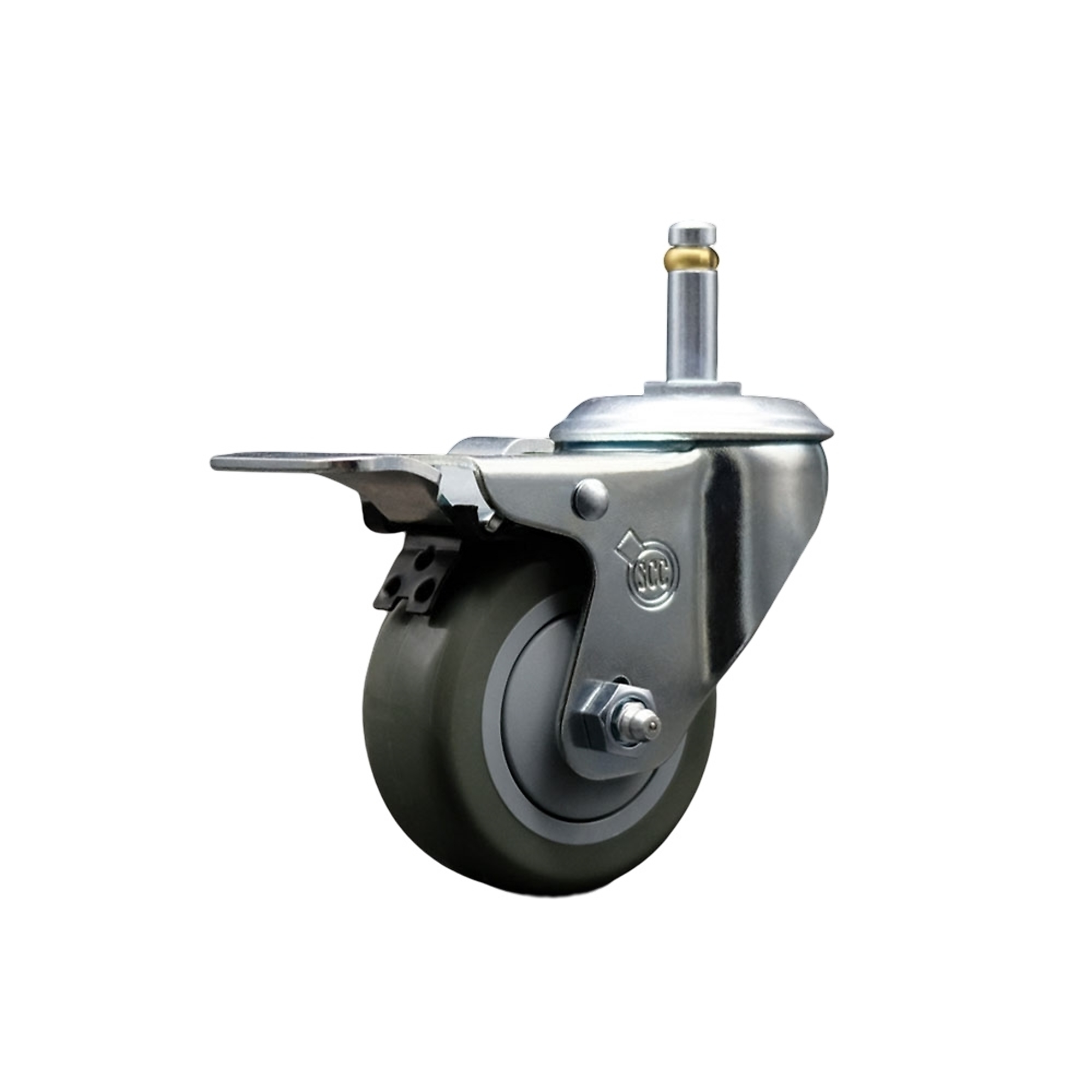 Service Caster, 3Inch x 1 1/4Inch Stem Casters, Wheel Diameter 3 in, Caster Type Swivel, Package (qty.) 4, Model SCC-GRTTL20S314-PPUB-716138-4