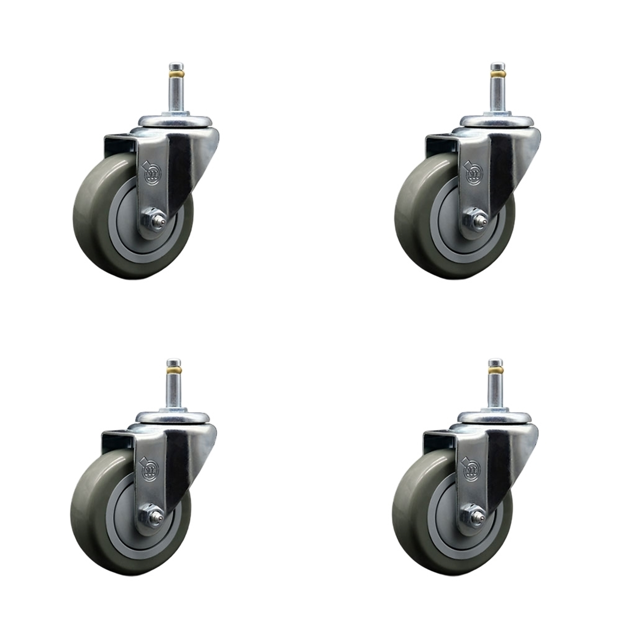 Service Caster, 3 1/2Inch x 1 1/4Inch Stem Casters, Wheel Diameter 3.5 in, Caster Type Swivel, Package (qty.) 4, Model SCC-GR20S3514-PPUB-716138-4