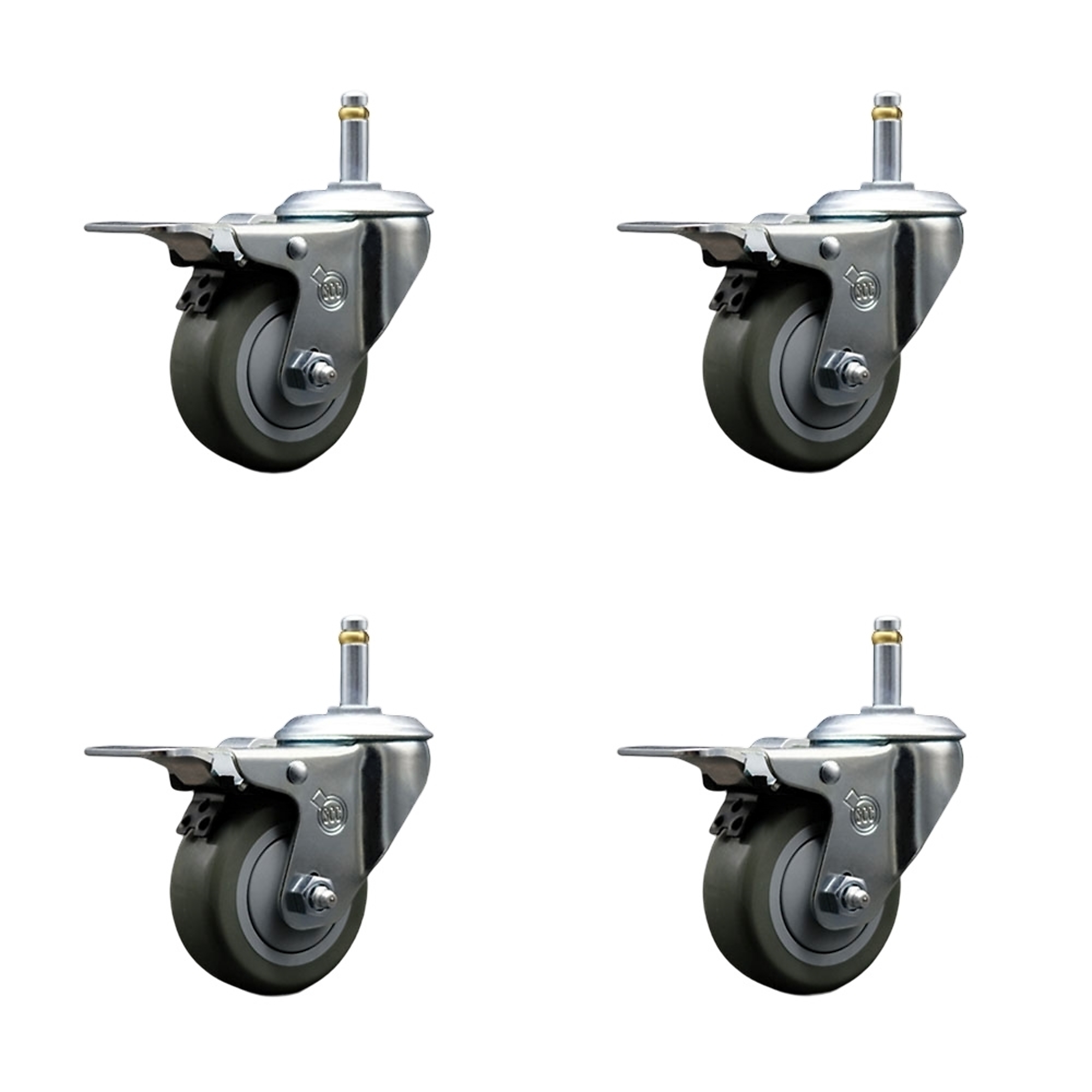 Service Caster, 3Inch x 1 1/4Inch Stem Caster, Wheel Diameter 3 in, Caster Type Swivel, Package (qty.) 1, Model SCC-GRTTL20S314-PPUB-716138