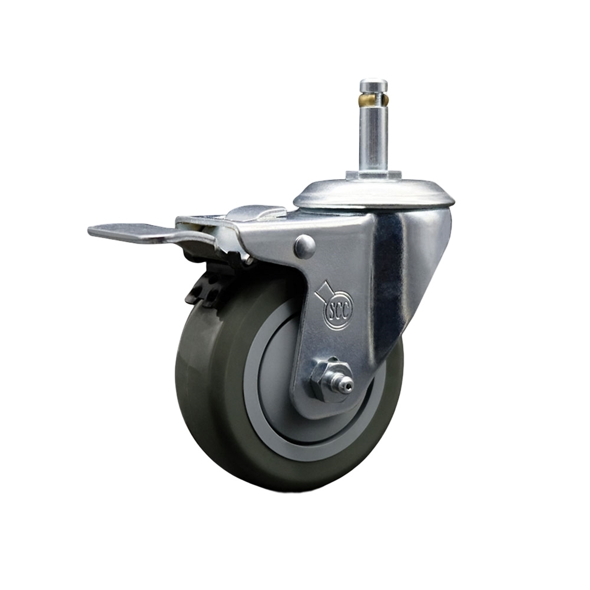 Service Caster, 4Inch x 1 1/4Inch Stem Caster, Wheel Diameter 4 in, Caster Type Swivel, Package (qty.) 1, Model SCC-GRTTL20S414-PPUB-716138