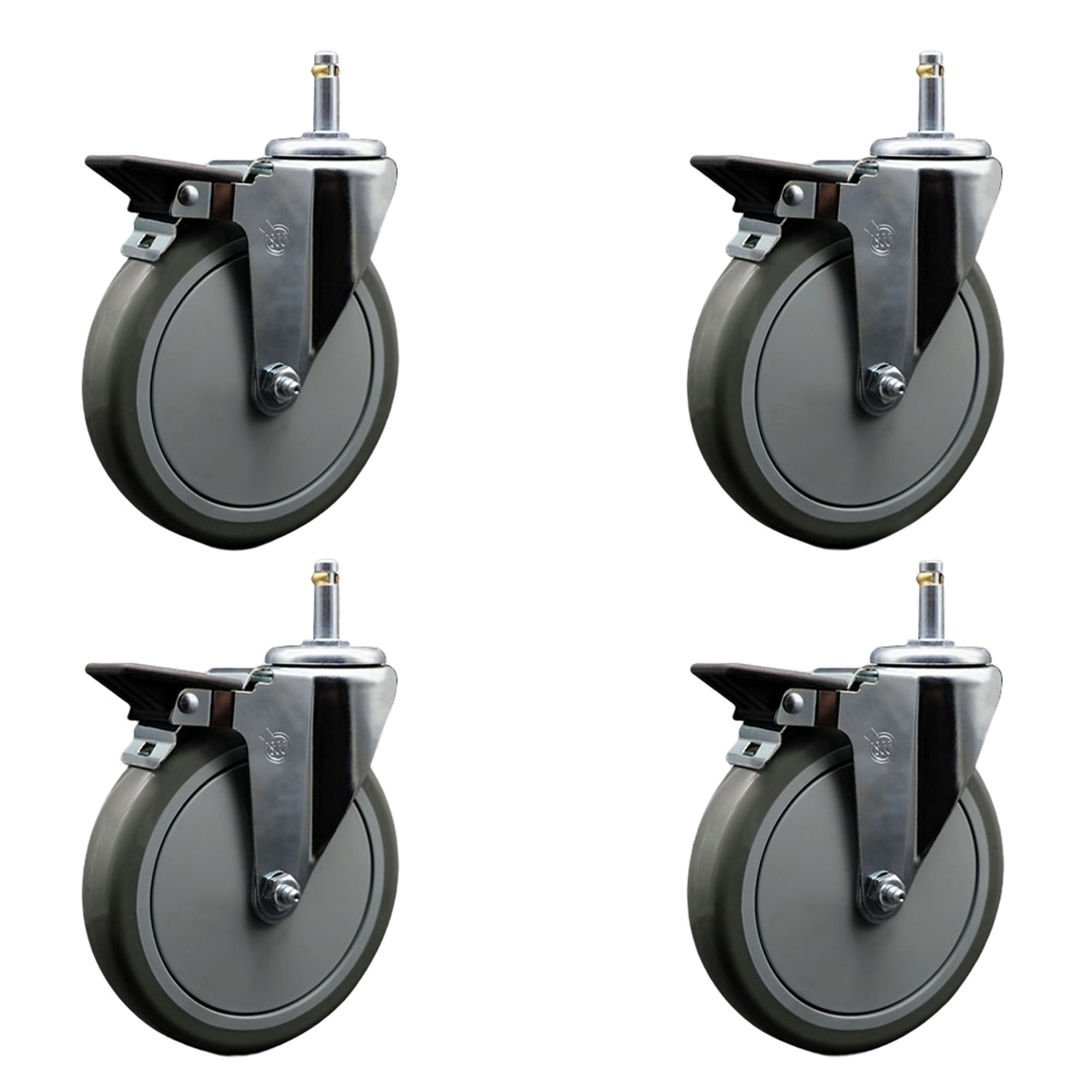 Service Caster, 6Inch x 1 1/4Inch Stem Casters, Wheel Diameter 6 in, Caster Type Swivel, Package (qty.) 4, Model SCC-GR20S614-PPUB-PLB-716138-4