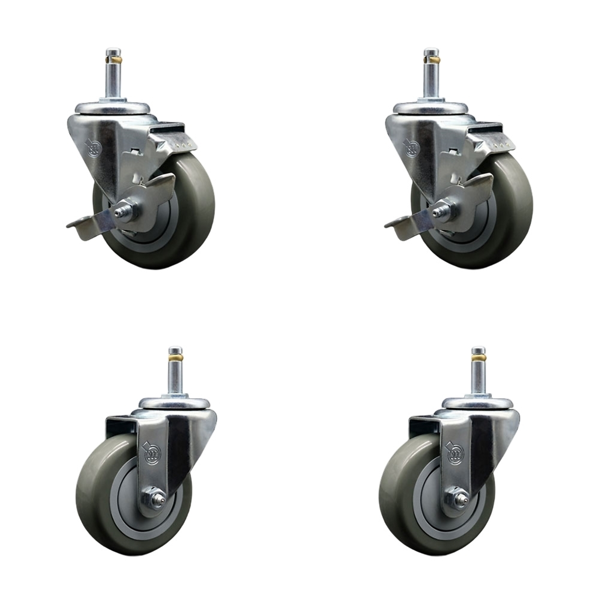 Service Caster, 3 1/2Inch x 1 1/4Inch Stem Casters, Wheel Diameter 3.5 in, Caster Type Swivel, Package (qty.) 4, Model SCC-GR20S3514-PPUB-TLB-716138-2