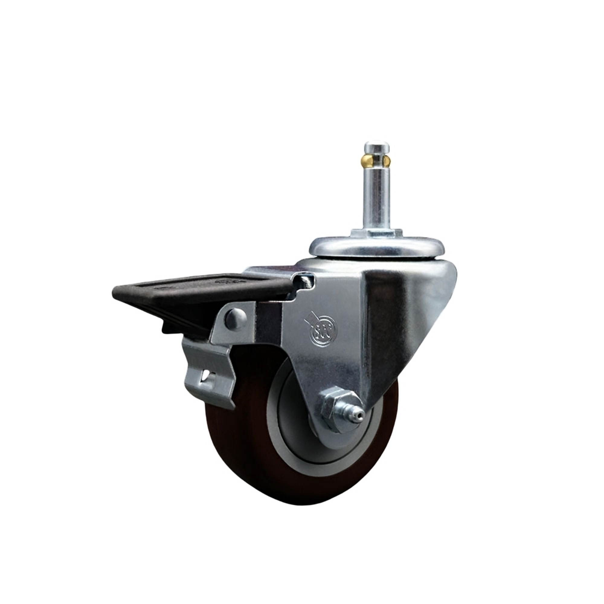 Service Caster, 3Inch x 1 1/4Inch Stem Caster, Wheel Diameter 3 in, Caster Type Swivel, Package (qty.) 1, Model SCC-GR20S314-PPUB-MRN-PLB-716138