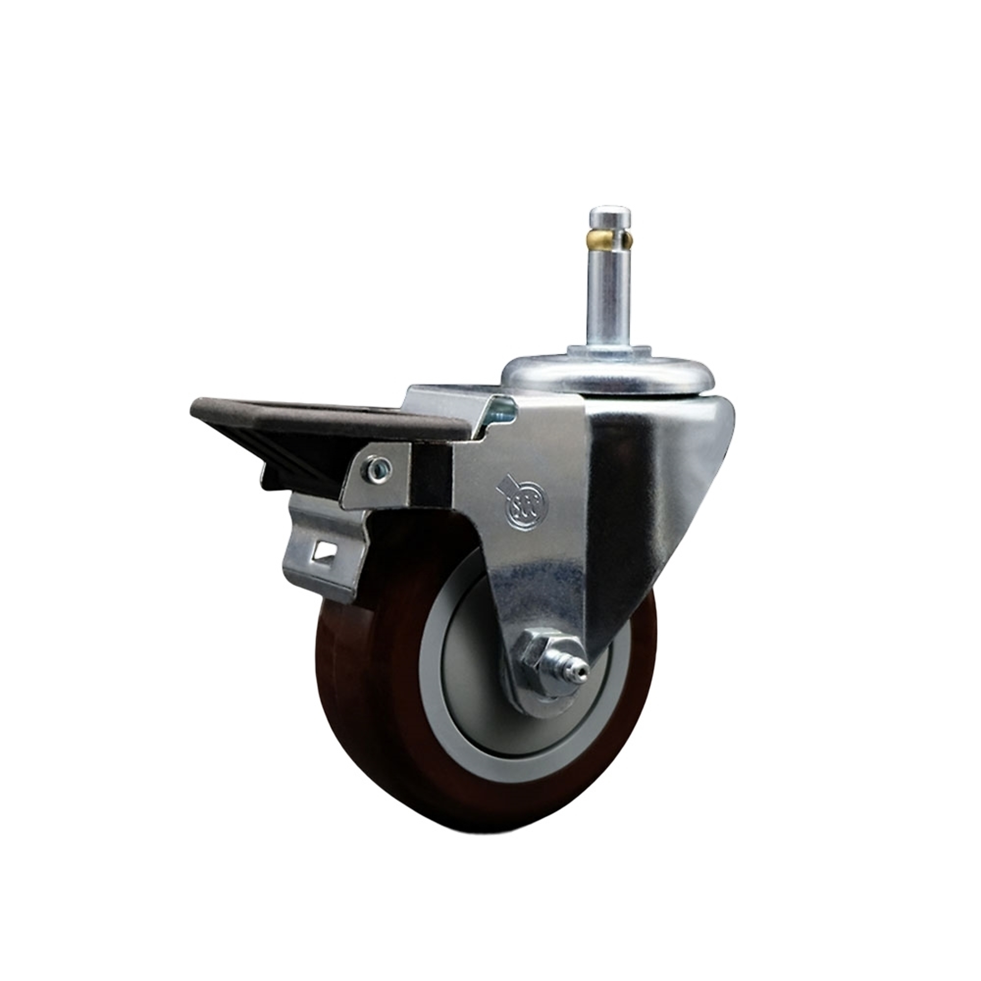 Service Caster, 3 1/2Inch x 1 1/4Inch Stem Caster, Wheel Diameter 3.5 in, Caster Type Swivel, Package (qty.) 1, Model SCC-GR20S3514-PPUB-MRN-PLB-