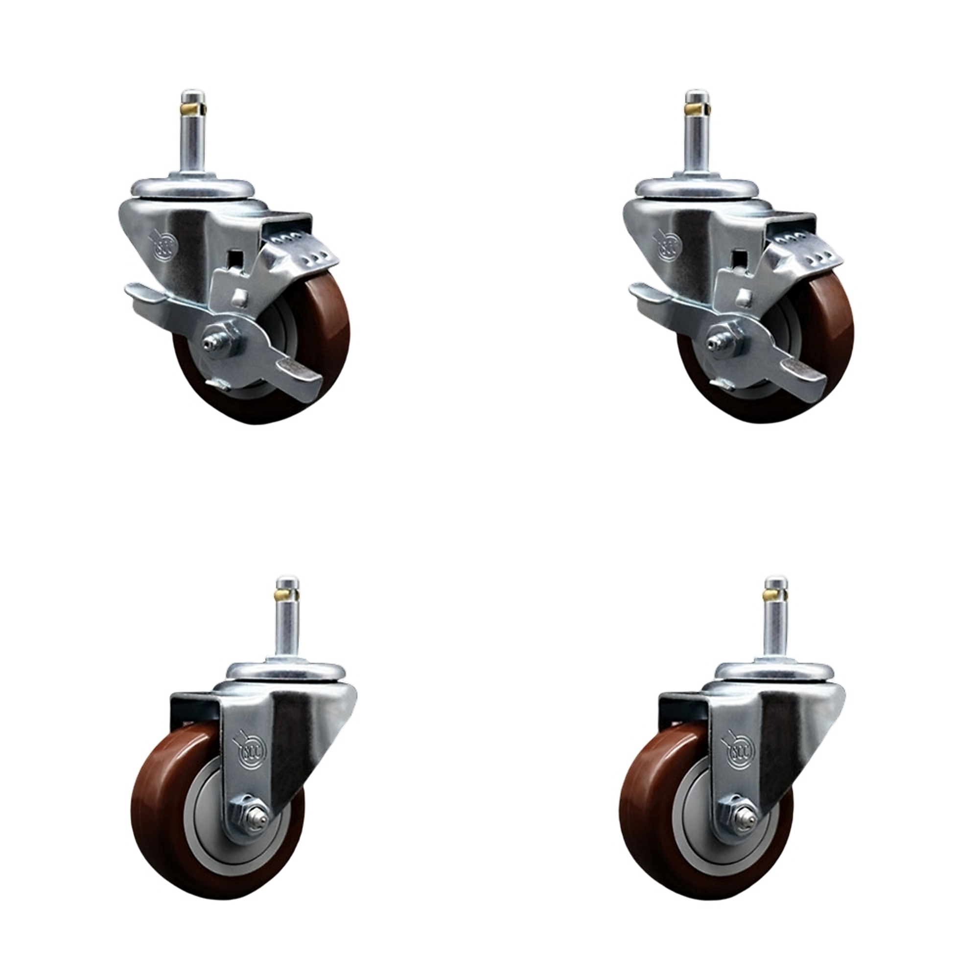 Service Caster, 3Inch x 1 1/4Inch Stem Casters, Wheel Diameter 3 in, Caster Type Swivel, Package (qty.) 4, Model SCC-GR20S314-PPUB-MRN-TLB-716138-2S2