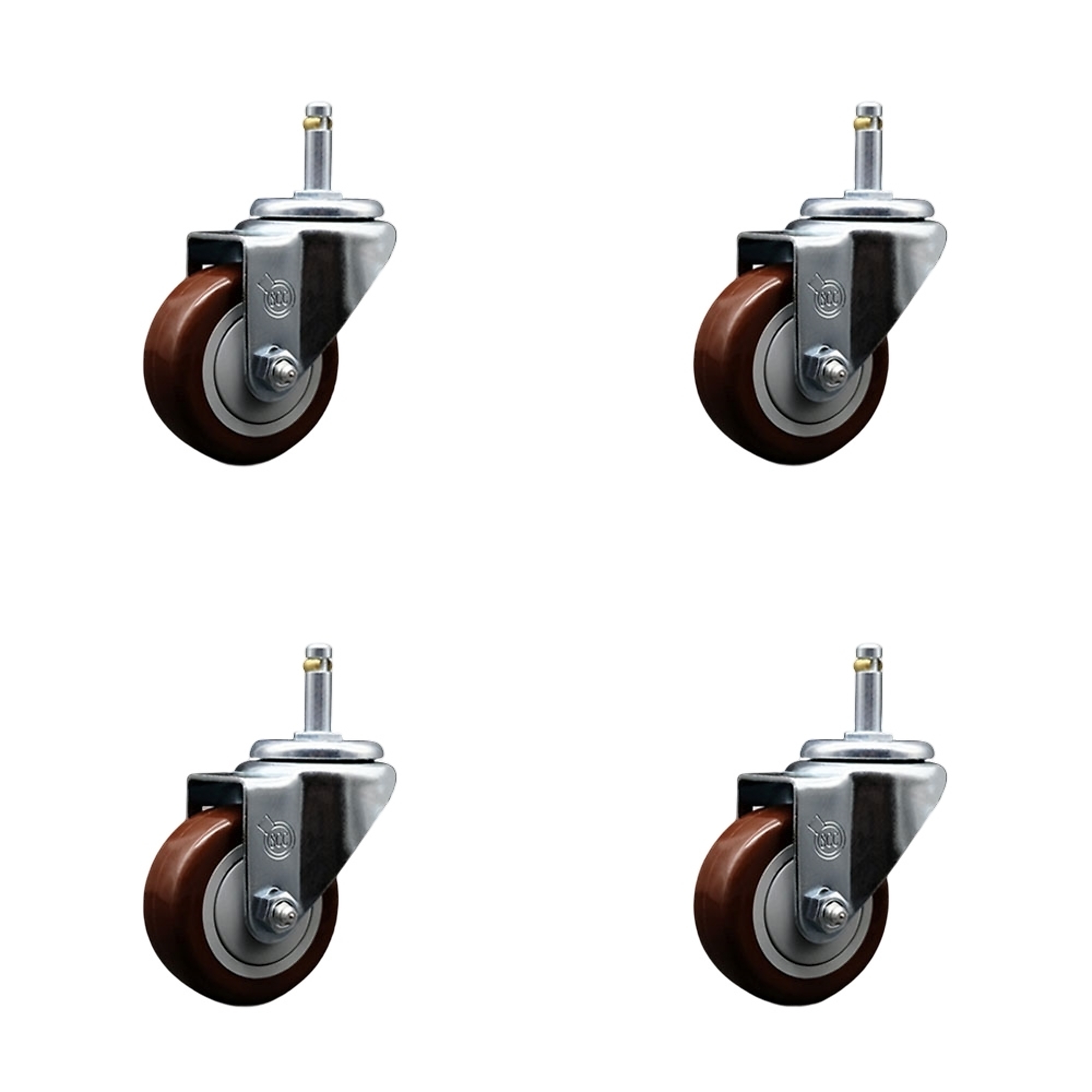 Service Caster, 3Inch x 1 1/4Inch Stem Casters, Wheel Diameter 3 in, Caster Type Swivel, Package (qty.) 4, Model SCC-GR20S314-PPUB-MRN-716138-4