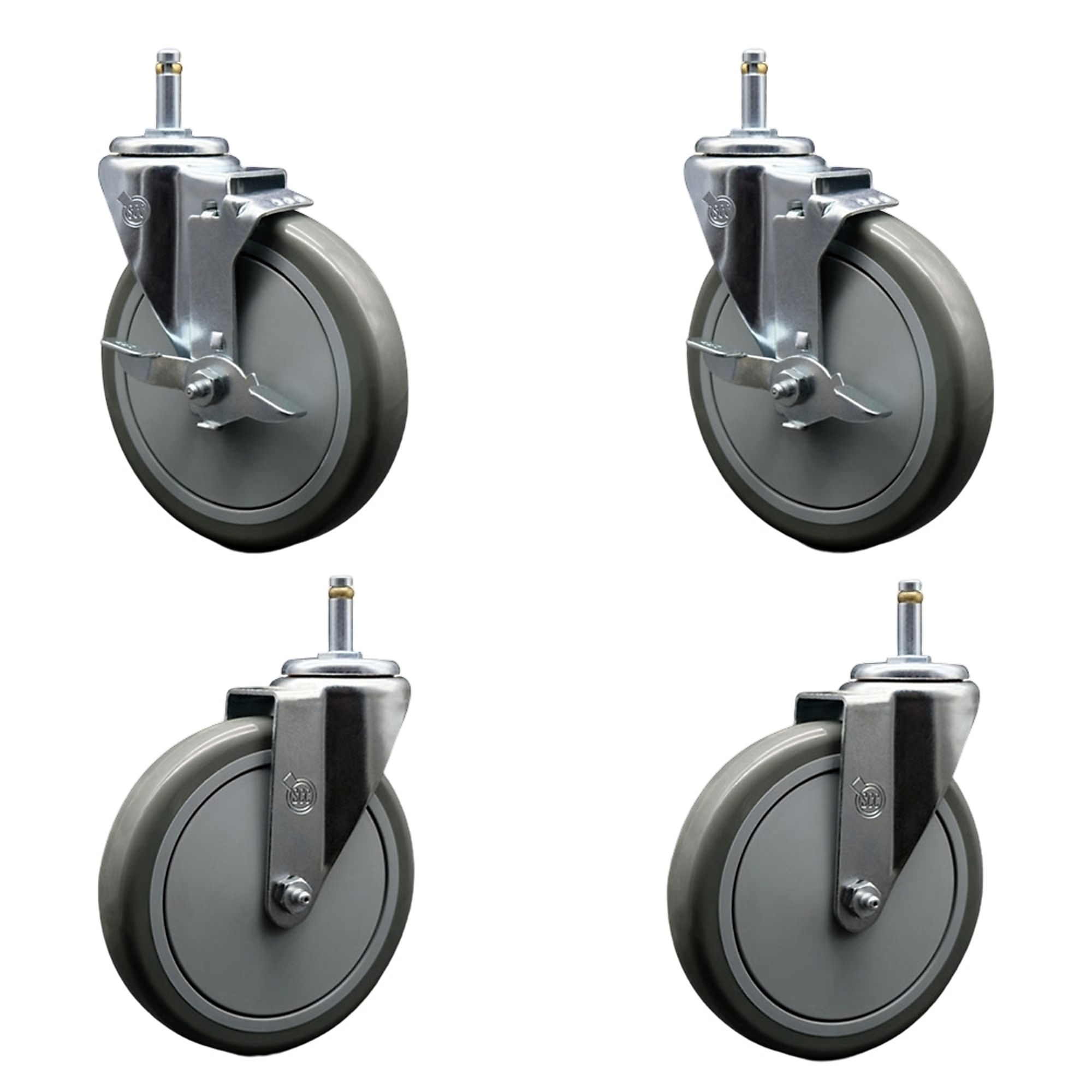 Service Caster, 6Inch x 1 1/4Inch Stem Casters, Wheel Diameter 6 in, Caster Type Swivel, Package (qty.) 4, Model SCC-GR20S614-PPUB-TLB-716138-2-S-2