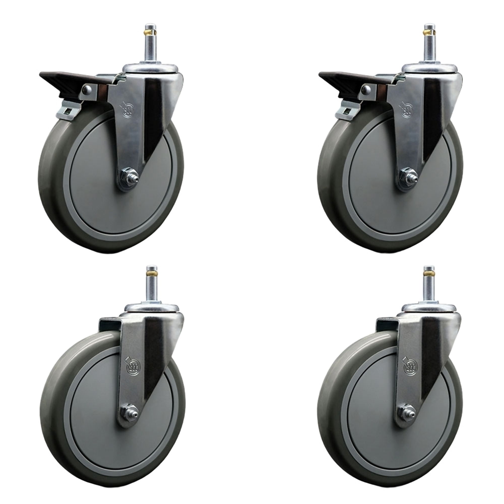 Service Caster, 6Inch x 1 1/4Inch Stem Casters, Wheel Diameter 6 in, Caster Type Swivel, Package (qty.) 4, Model SCC-GR20S614-PPUB-PLB-716138-2-S-2