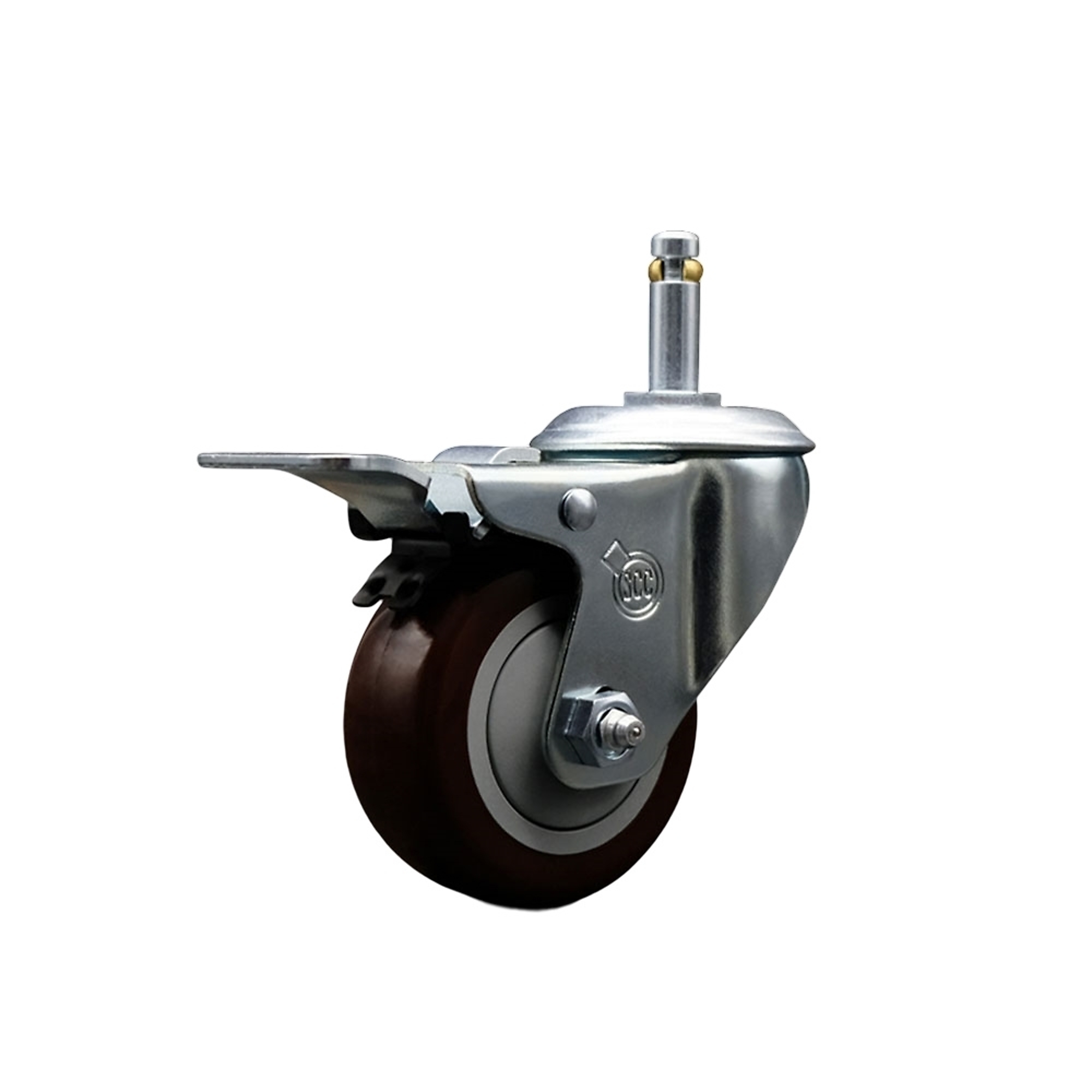 Service Caster, 3Inch x 1 1/4Inch Stem Caster, Wheel Diameter 3 in, Caster Type Swivel, Package (qty.) 1, Model SCC-GRTTL20S314-PPUB-MRN-716138