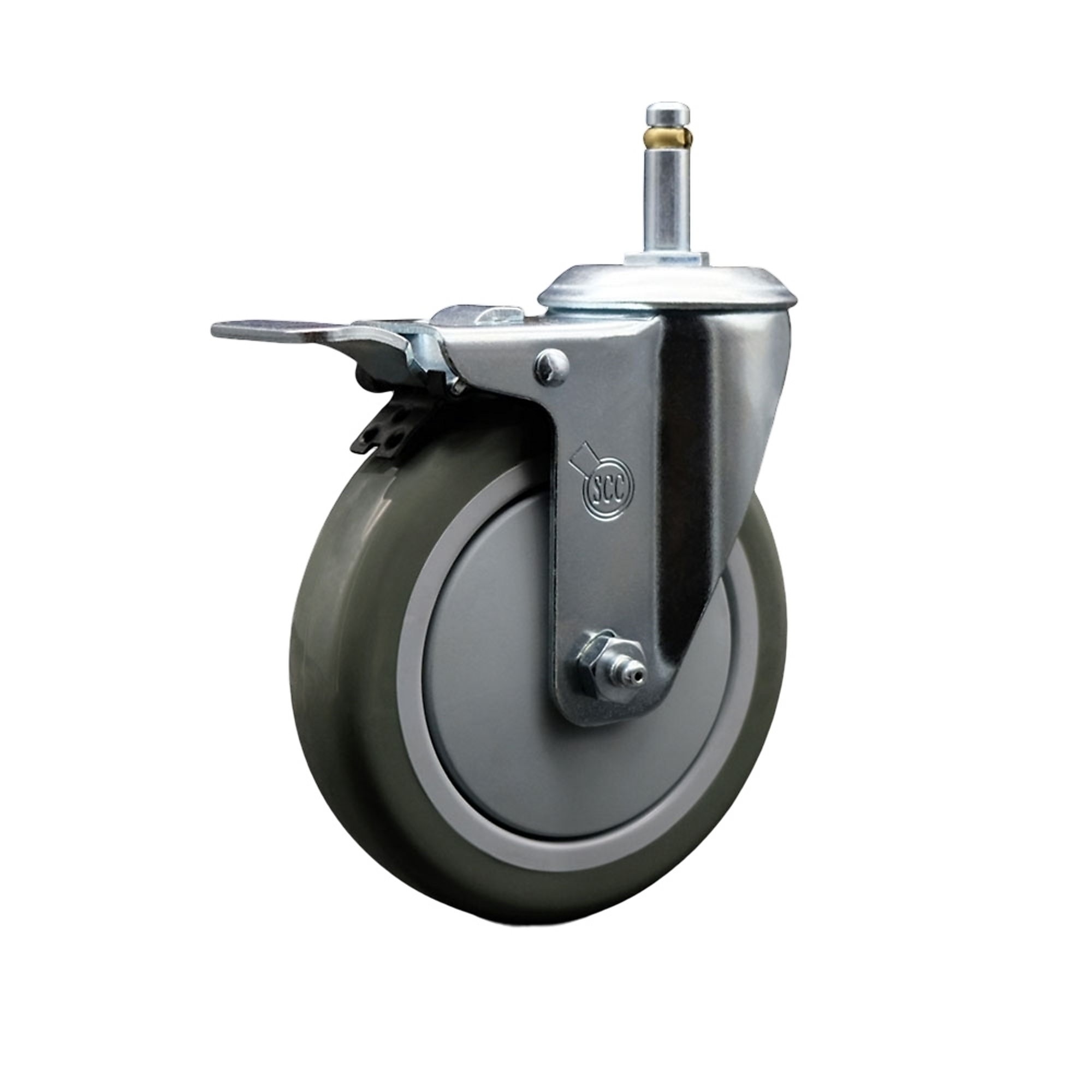 Service Caster, 5Inch x 1 1/4Inch Stem Caster, Wheel Diameter 5 in, Caster Type Swivel, Package (qty.) 1, Model SCC-GRTTL20S514-PPUB-716138