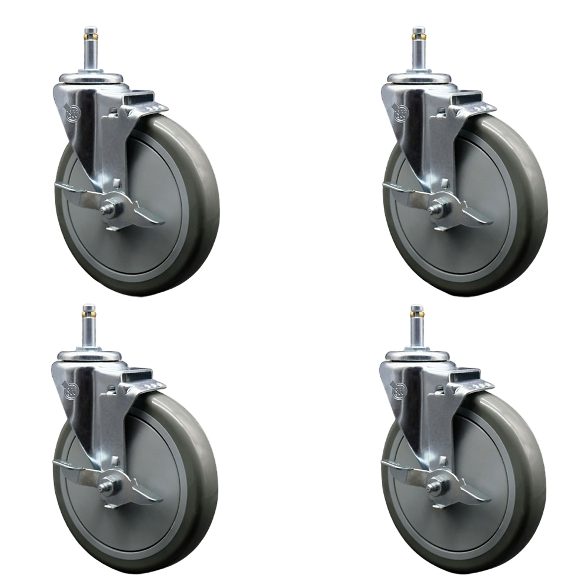 Service Caster, 6Inch x 1 1/4Inch Stem Casters, Wheel Diameter 6 in, Caster Type Swivel, Package (qty.) 4, Model SCC-GR20S614-PPUB-TLB-716138-4