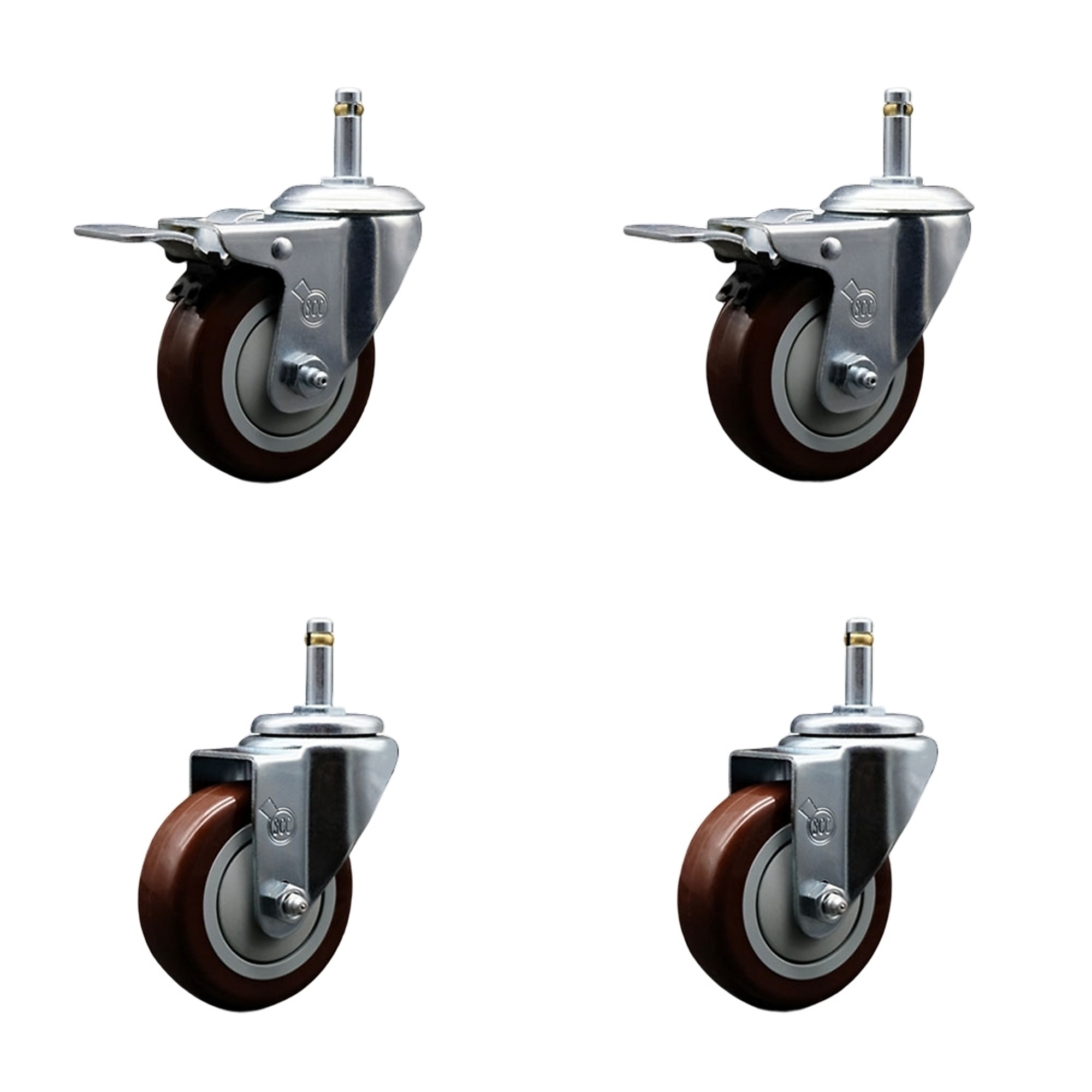 Service Caster, 5Inch x 1 1/4Inch Stem Casters, Wheel Diameter 5 in, Caster Type Swivel, Package (qty.) 4, Model SCC-GRTTL20S514-PPUB-MRN-716138-2-S2