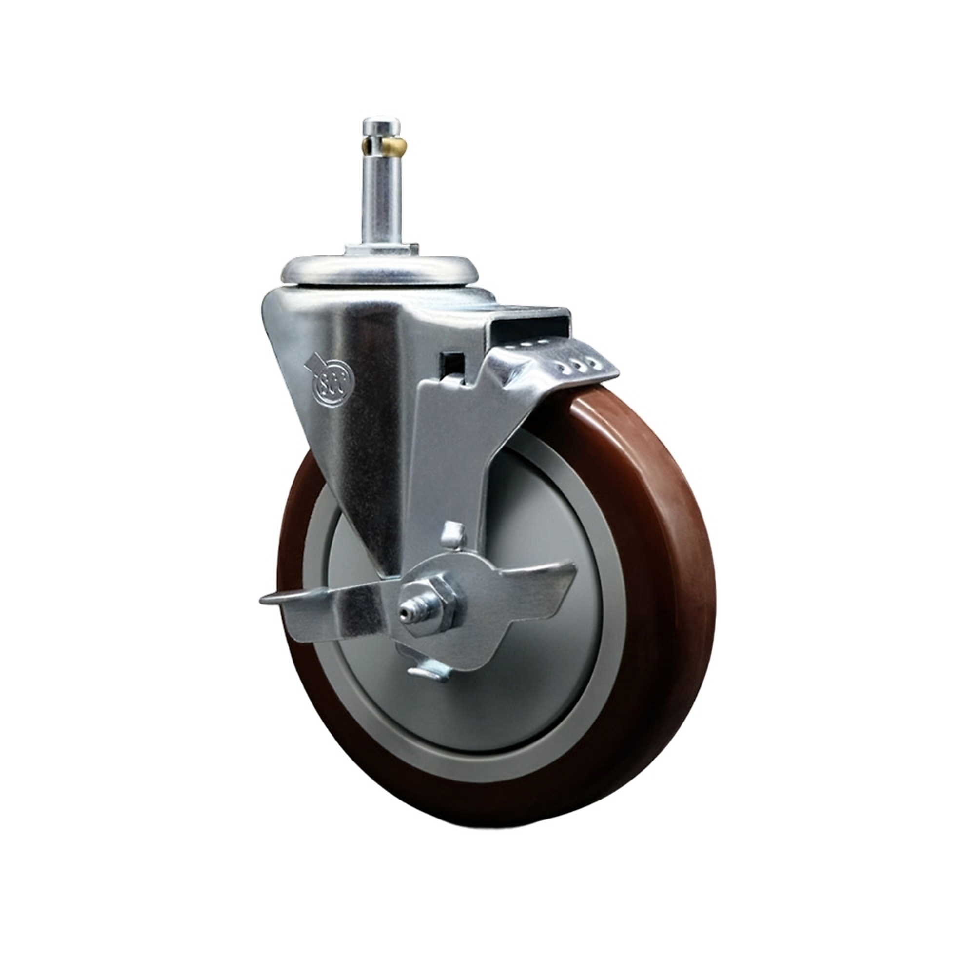 Service Caster, 5Inch x 1 1/4Inch Stem Caster, Wheel Diameter 5 in, Caster Type Swivel, Package (qty.) 1, Model SCC-GR20S514-PPUB-MRN-TLB-716138