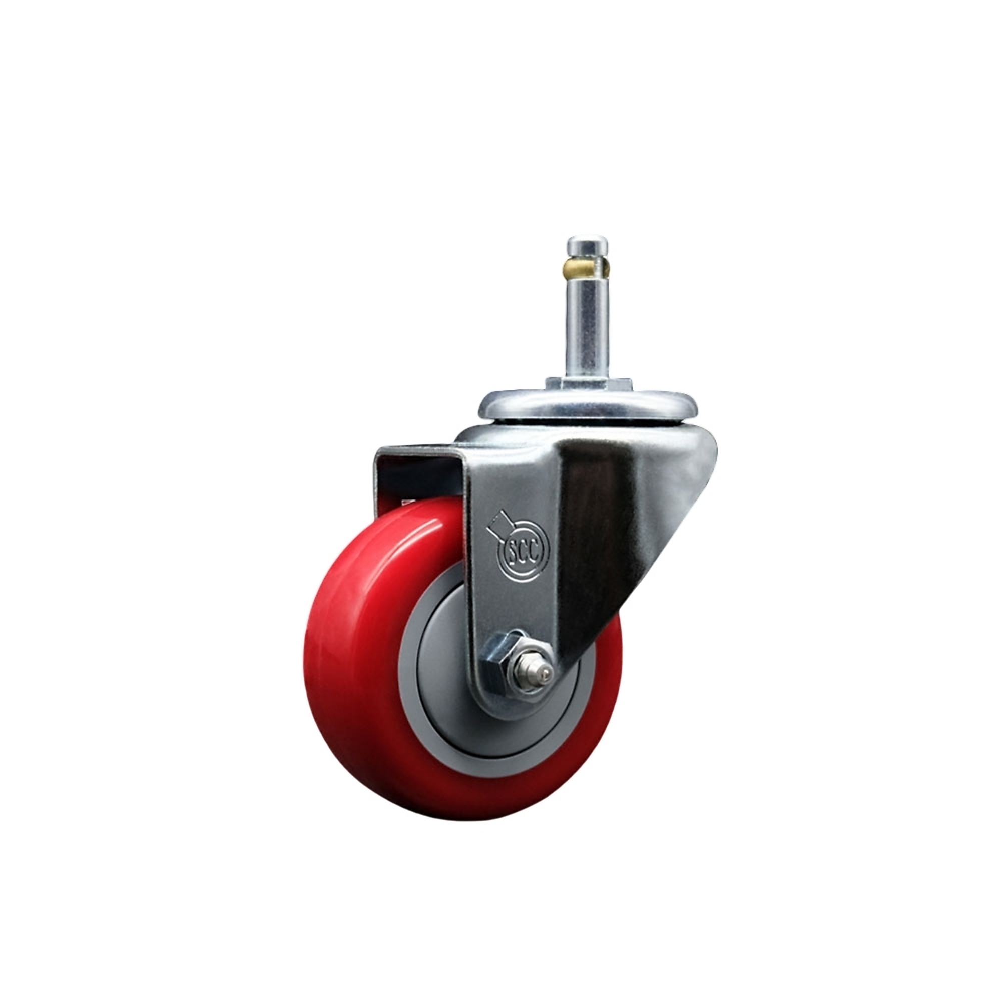 Service Caster, 3Inch x 1 1/4Inch Stem Caster, Wheel Diameter 3 in, Caster Type Swivel, Package (qty.) 1, Model SCC-GR20S314-PPUB-RED-716138