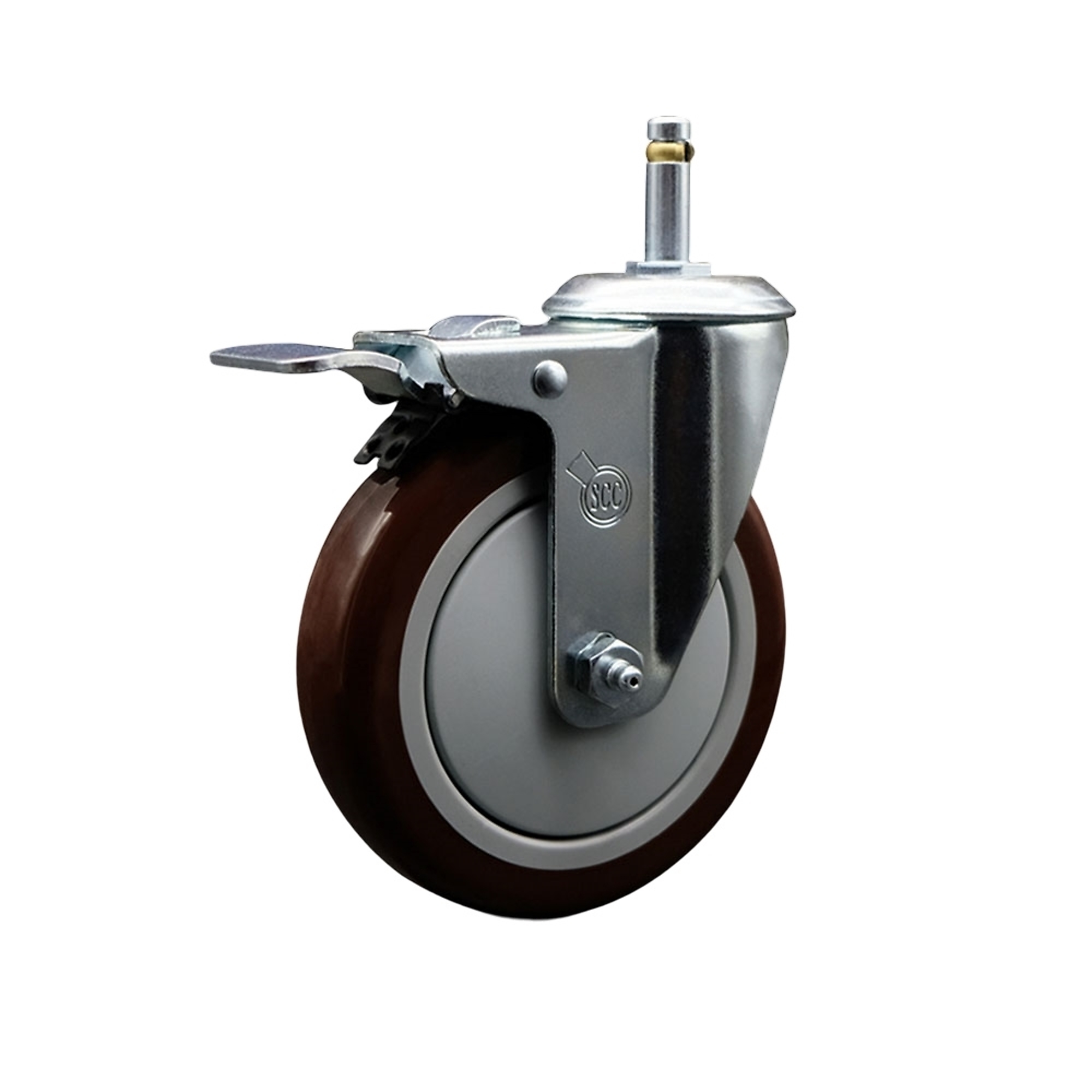 Service Caster, 5Inch x 1 1/4Inch Stem Caster, Wheel Diameter 5 in, Caster Type Swivel, Package (qty.) 1, Model SCC-GRTTL20S514-PPUB-MRN-716138