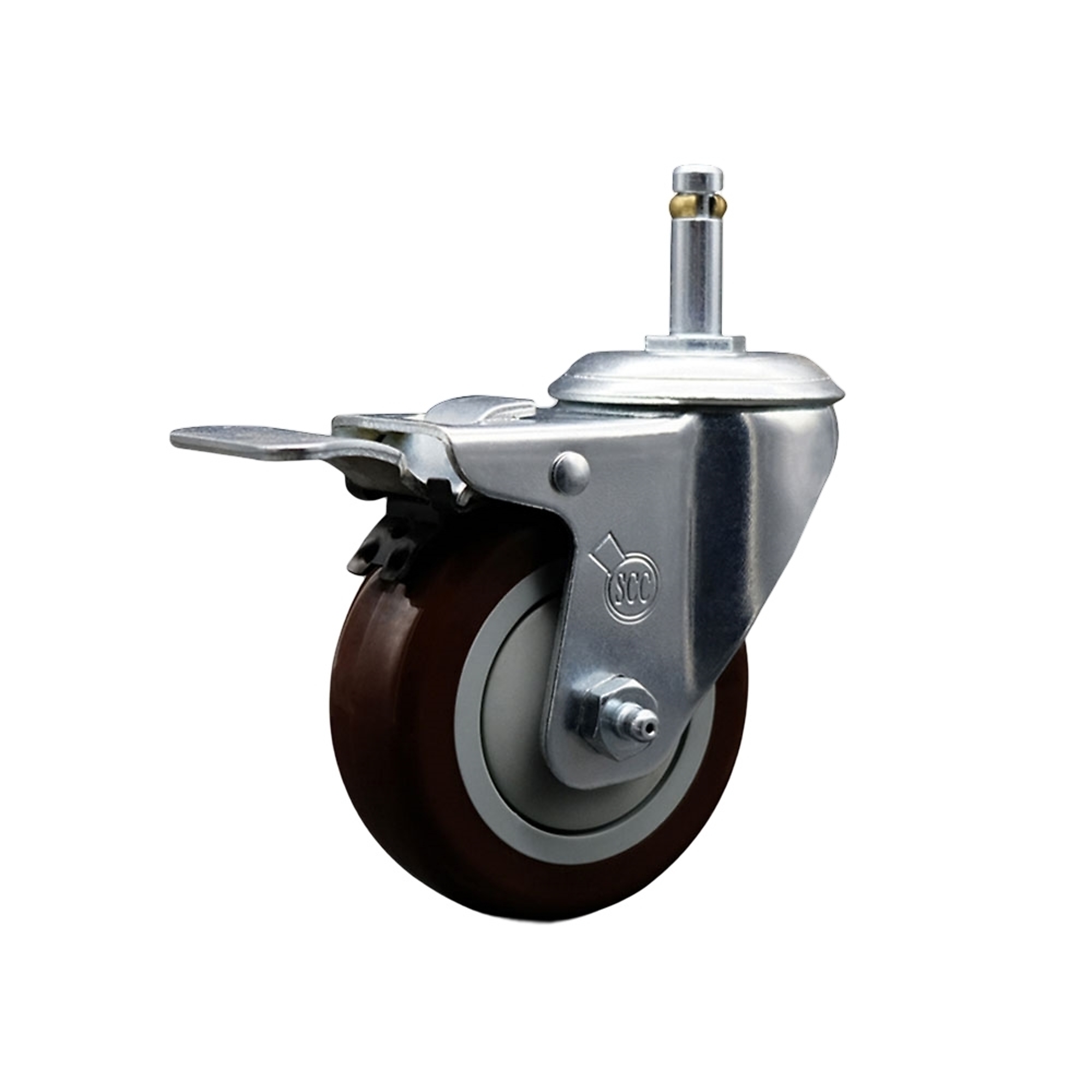 Service Caster, 4Inch x 1 1/4Inch Stem Caster, Wheel Diameter 4 in, Caster Type Swivel, Package (qty.) 1, Model SCC-GRTTL20S414-PPUB-MRN-716138