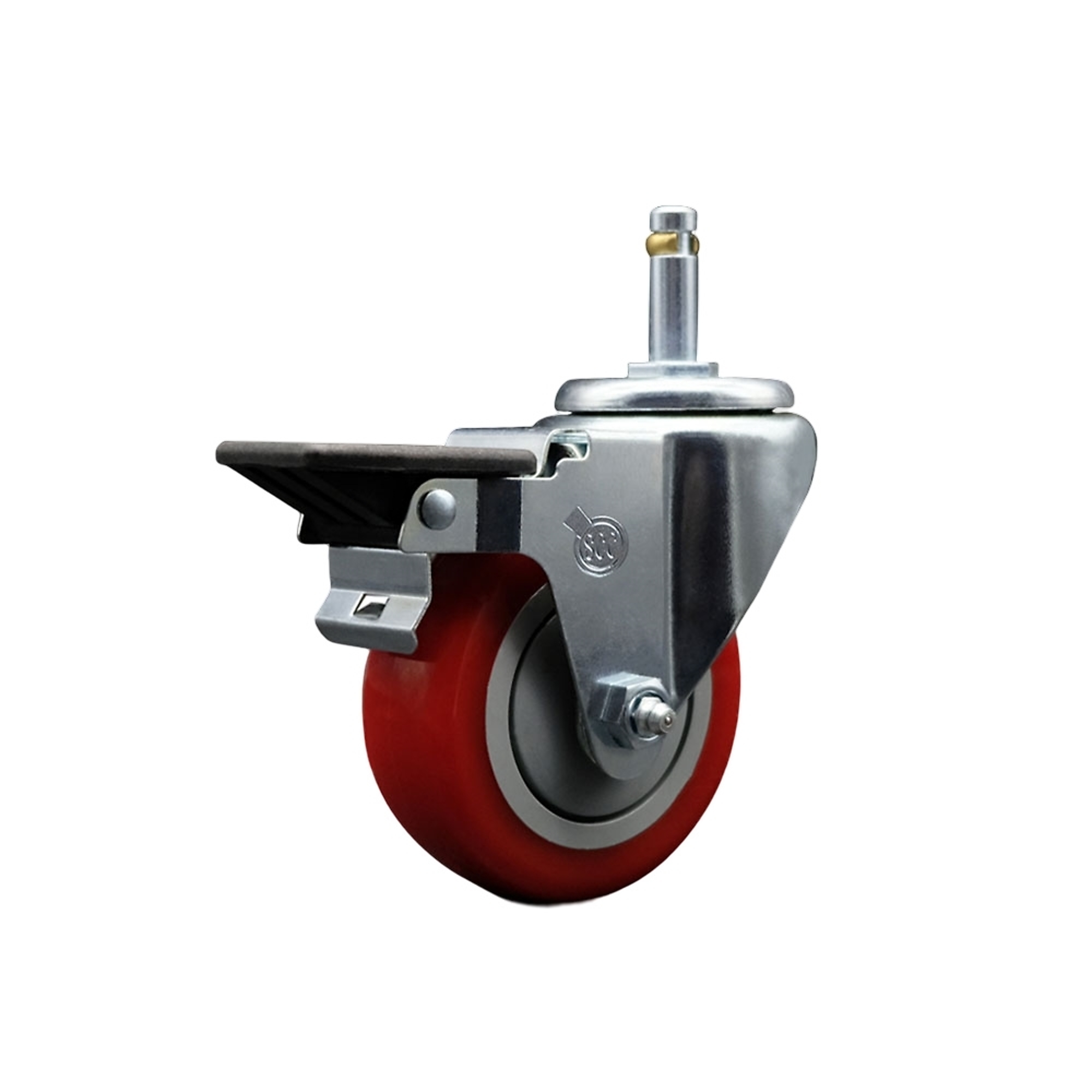 Service Caster, 3 1/2Inch x 1 1/4Inch Stem Caster, Wheel Diameter 3.5 in, Caster Type Swivel, Package (qty.) 1, Model SCC-GR20S3514-PPUB-RED-PLB-