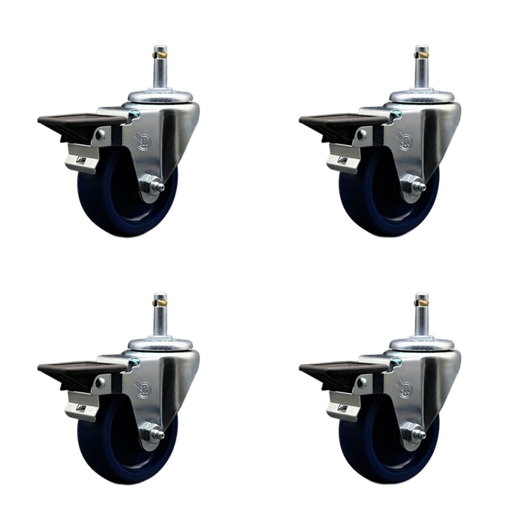 Service Caster, 3 1/2Inch x 1 1/4Inch Stem Casters, Wheel Diameter 3.5 in, Caster Type Swivel, Package (qty.) 4, Model SCC-GR20S3514-SPUS-PLB-716138-4