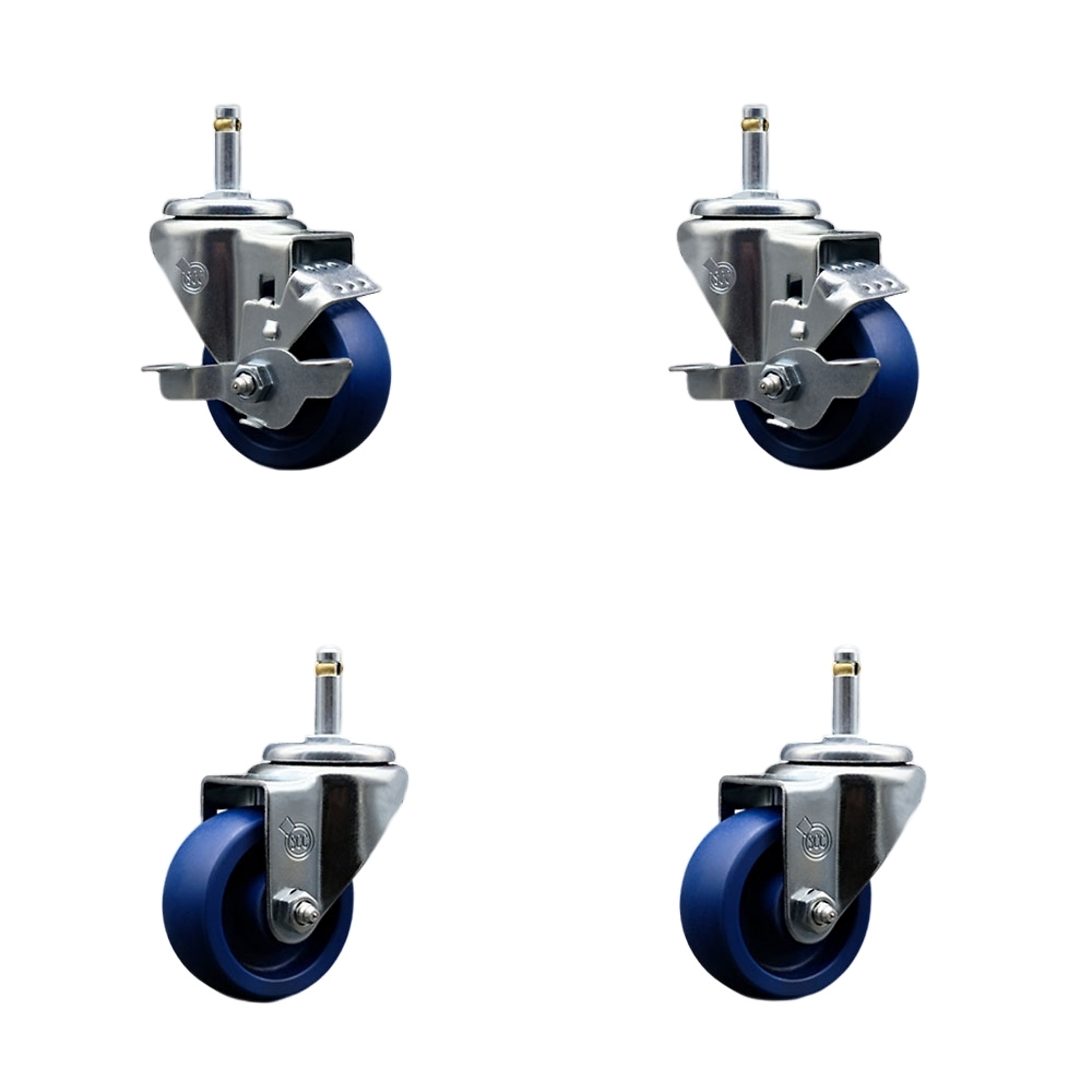 Service Caster, 3Inch x 1 1/4Inch Stem Casters, Wheel Diameter 3 in, Caster Type Swivel, Package (qty.) 4, Model SCC-GR20S314-SPUS-TLB-716138-2-S-2