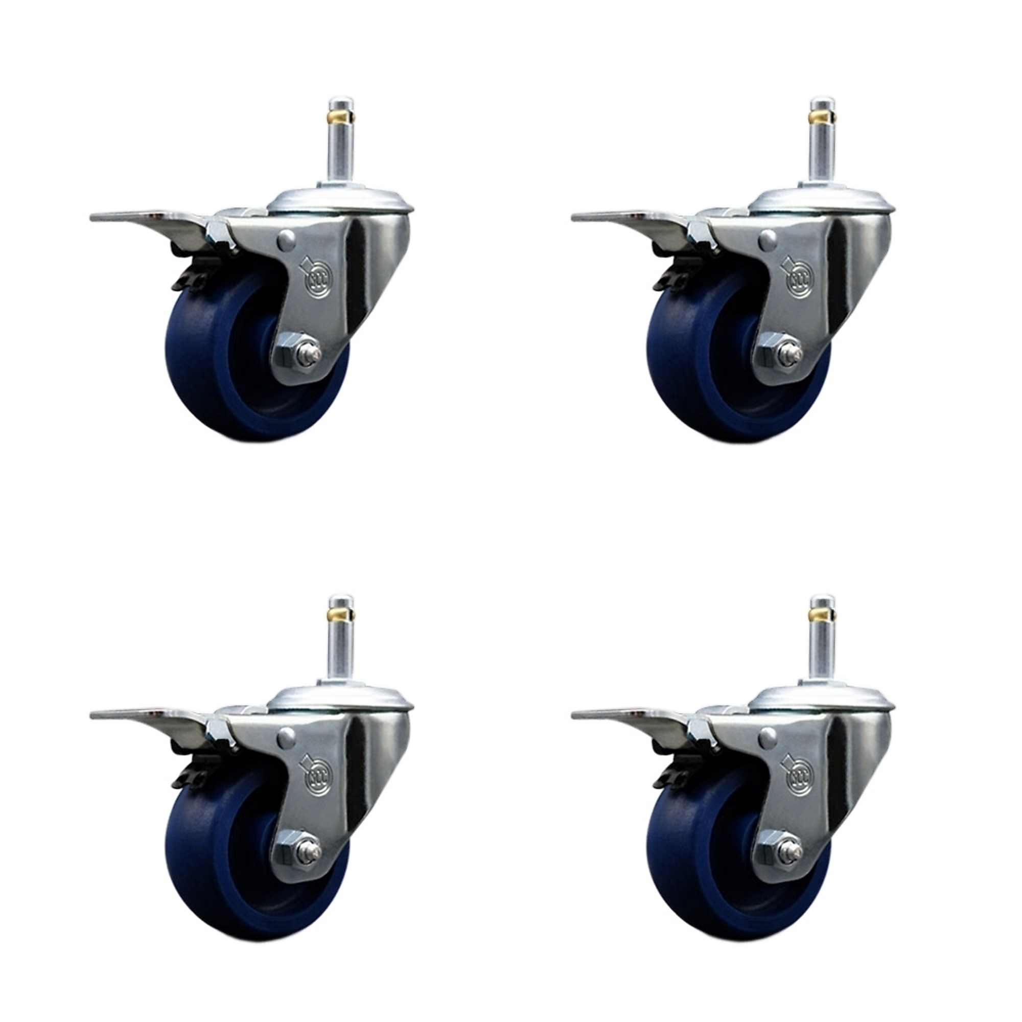 Service Caster, 3Inch x 1 1/4Inch Stem Casters, Wheel Diameter 3 in, Caster Type Swivel, Package (qty.) 4, Model SCC-GRTTL20S314-SPUS-716138-4