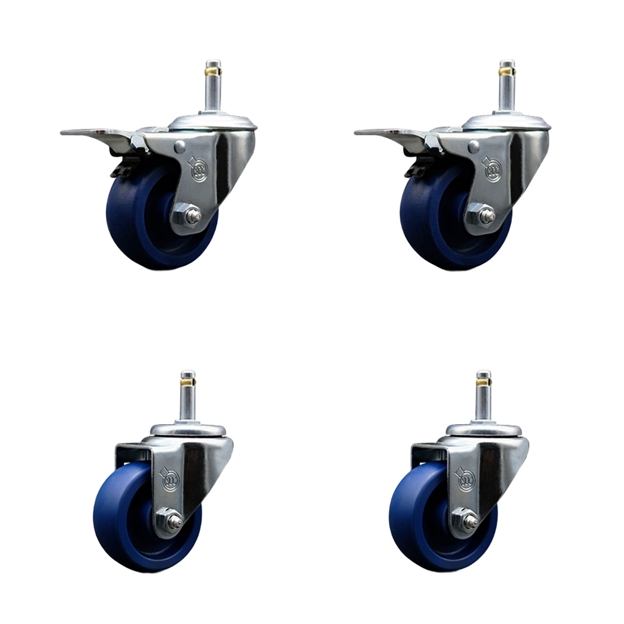 Service Caster, 3Inch x 1 1/4Inch Stem Casters, Wheel Diameter 3 in, Caster Type Swivel, Package (qty.) 4, Model SCC-GRTTL20S314-SPUS-716138-2-S-2