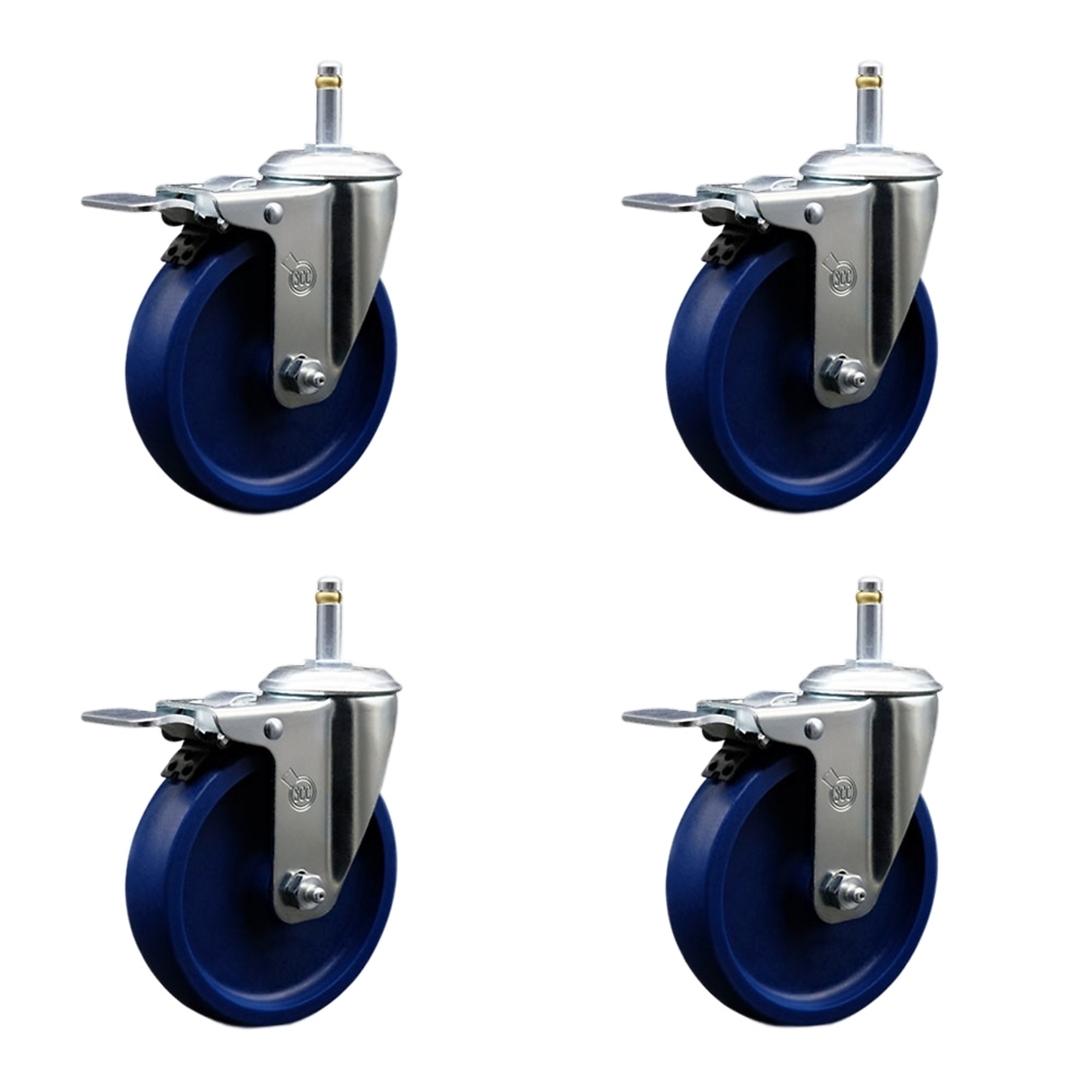 Service Caster, 5Inch x 1 1/4Inch Stem Casters, Wheel Diameter 5 in, Caster Type Swivel, Package (qty.) 4, Model SCC-GRTTL20S514-SPUS-716138-4