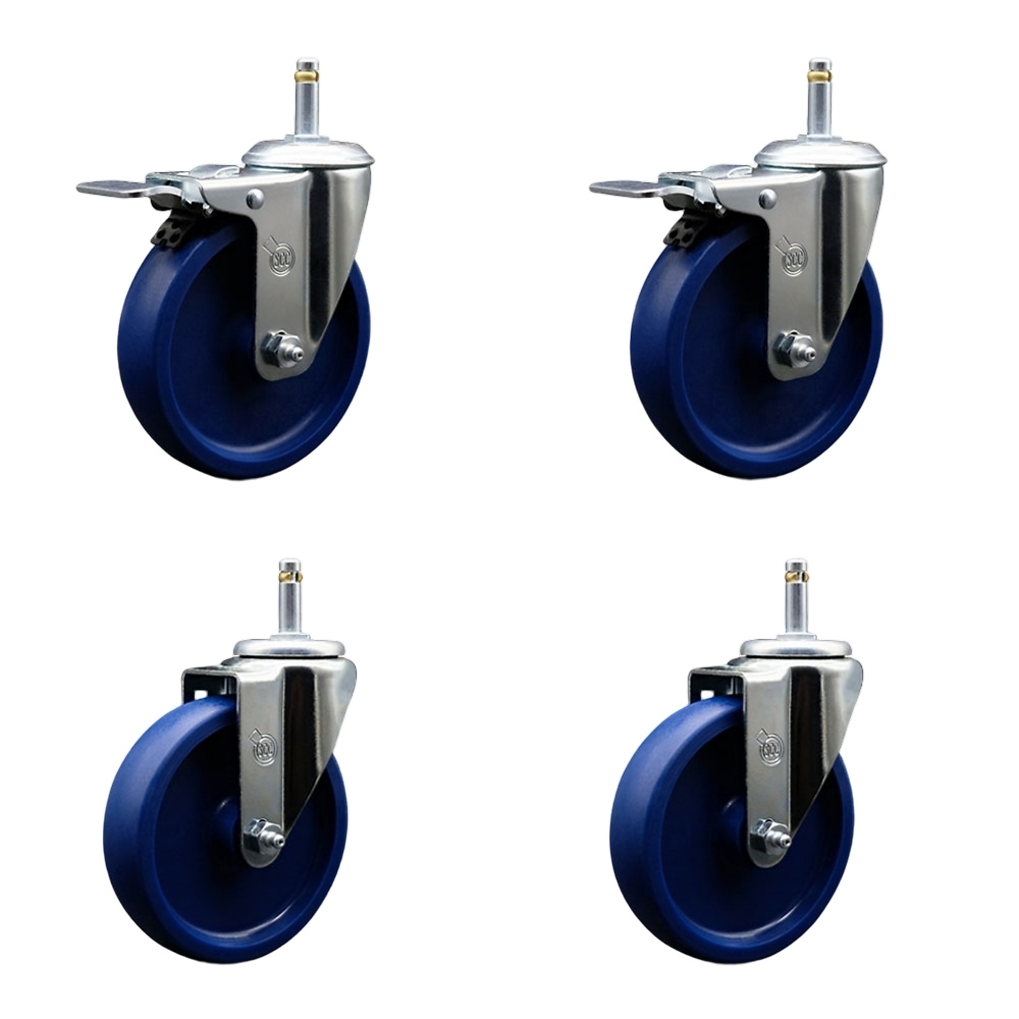 Service Caster, 5Inch x 1 1/4Inch Stem Casters, Wheel Diameter 5 in, Caster Type Swivel, Package (qty.) 4, Model SCC-GRTTL20S514-SPUS-716138-2-S-2