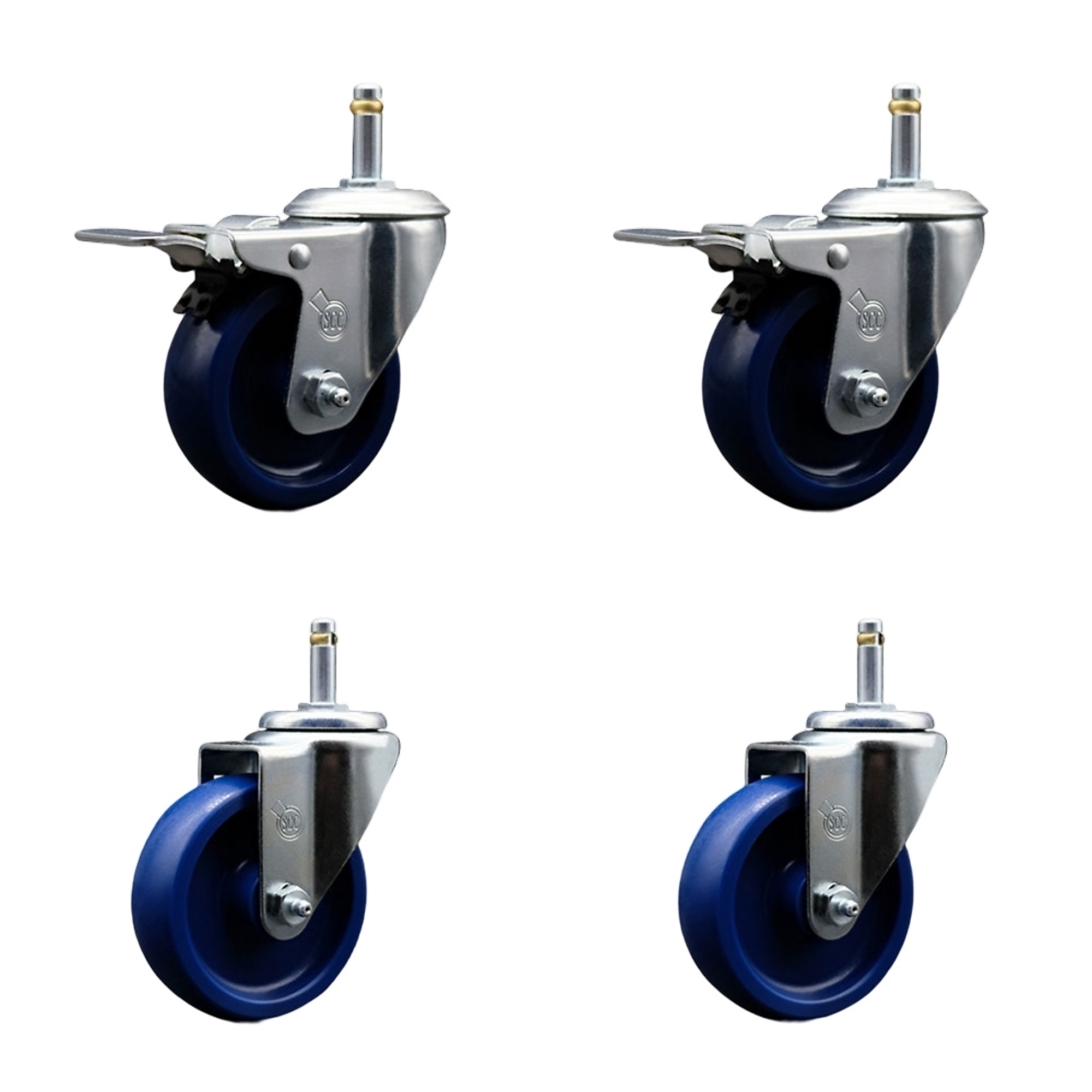 Service Caster, 4Inch x 1 1/4Inch Stem Casters, Wheel Diameter 4 in, Caster Type Swivel, Package (qty.) 4, Model SCC-GRTTL20S414-SPUS-716138-2-S-2