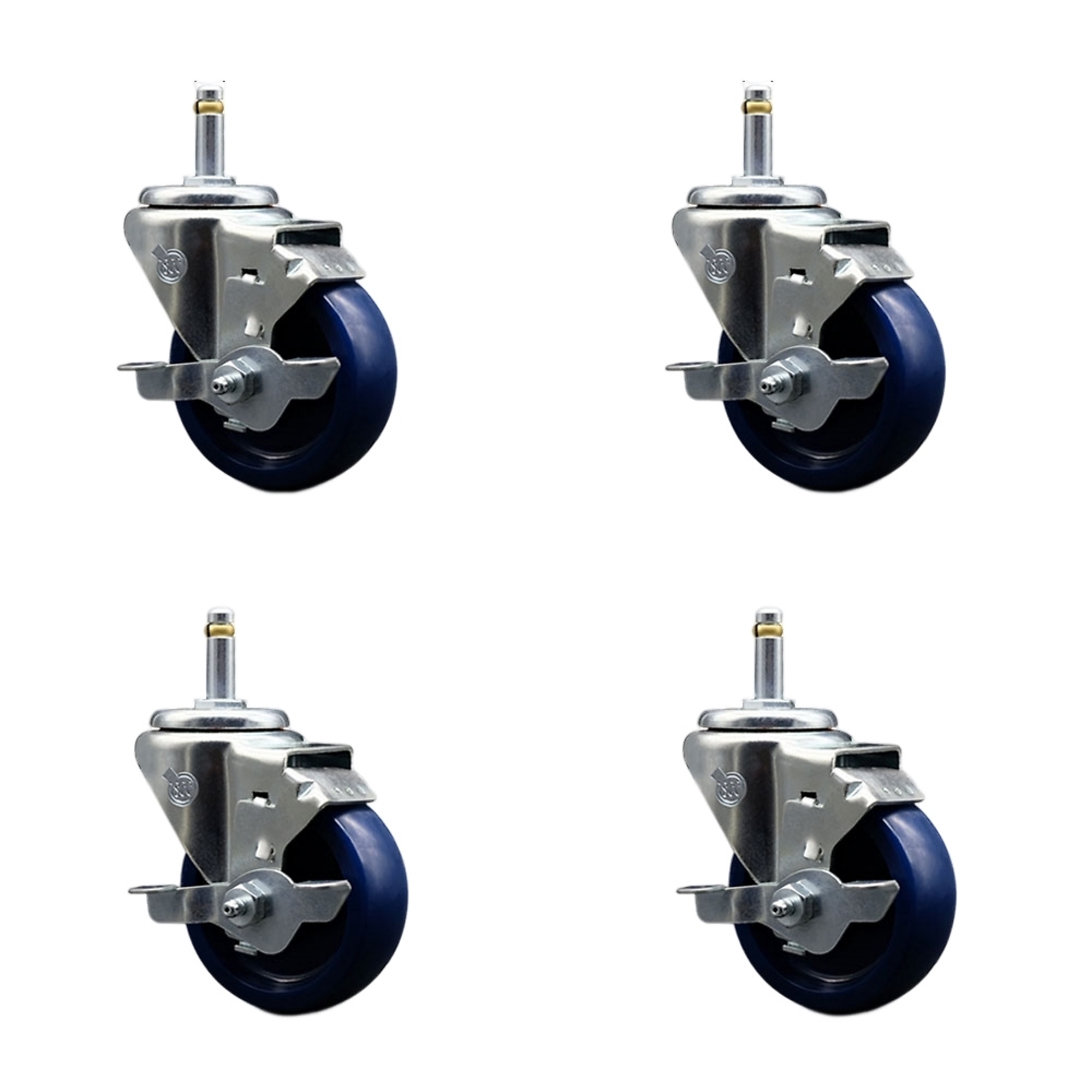 Service Caster, 3 1/2Inch x 1 1/4Inch Stem Casters, Wheel Diameter 3.5 in, Caster Type Swivel, Package (qty.) 4, Model SCC-GR20S3514-SPUS-TLB-716138-4